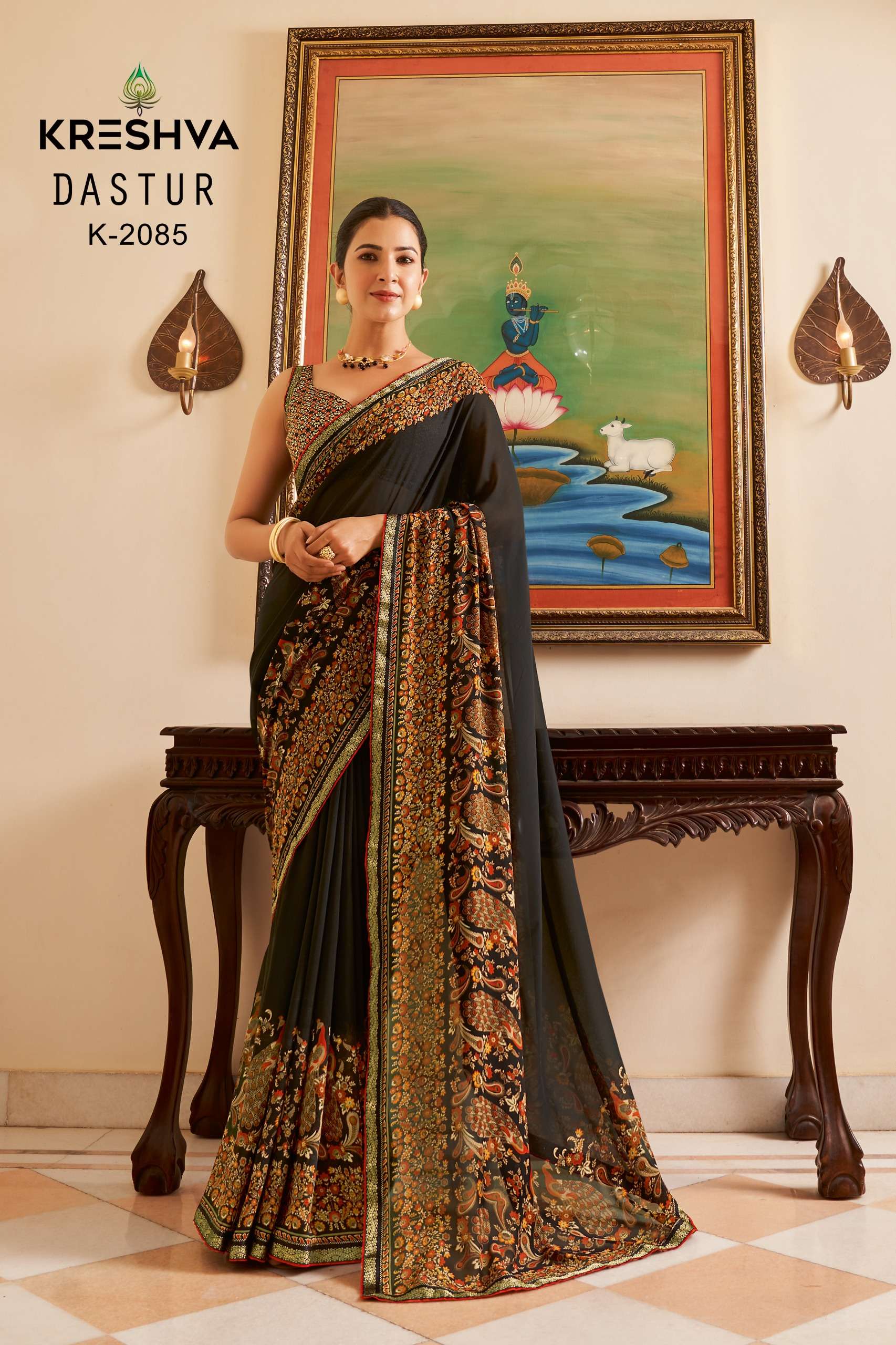 Kreshva Presents Dastur Georgette Shop Trendy Sarees Catalog Wholesaler And Exporter In Surat