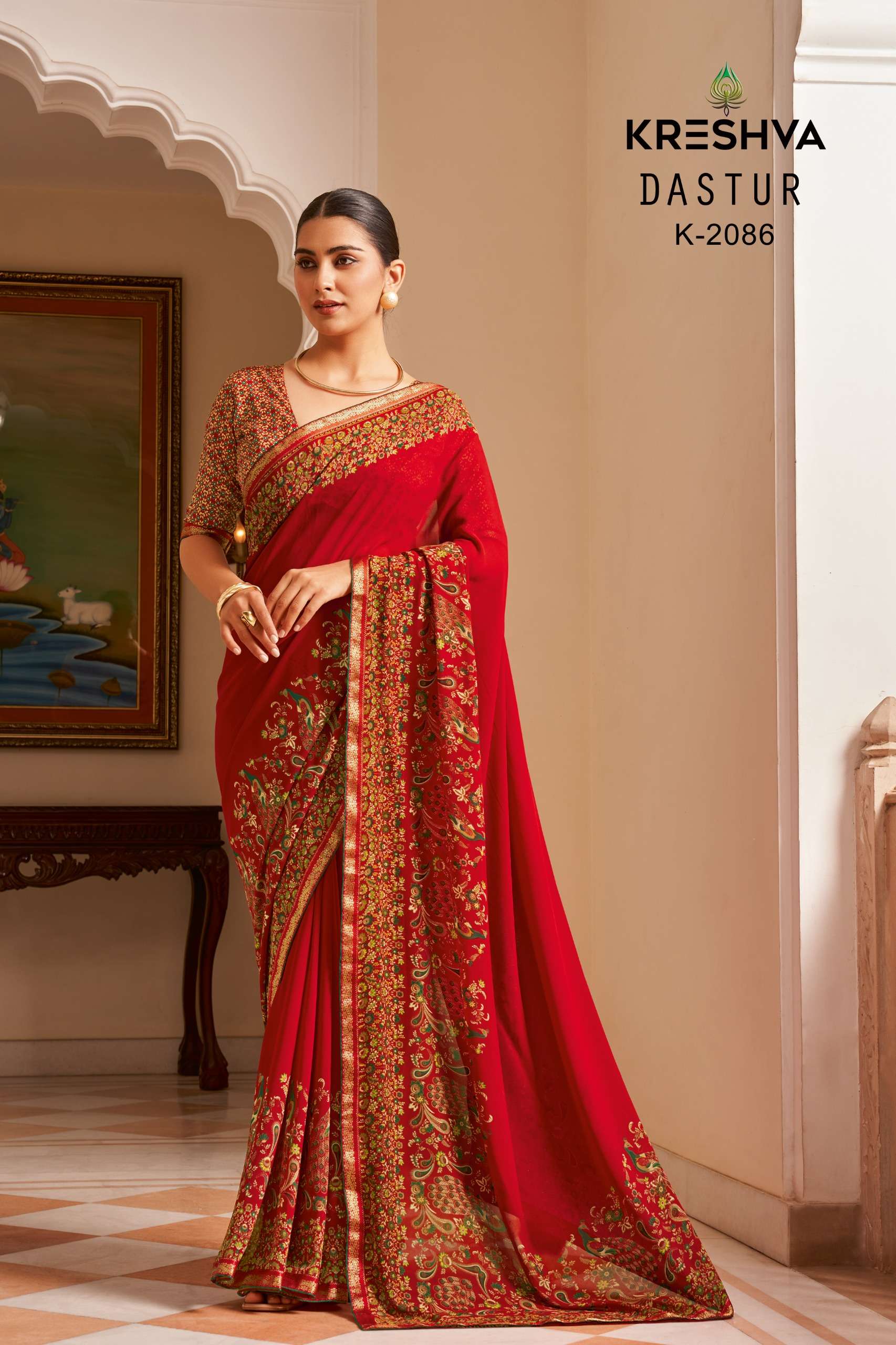 Kreshva Presents Dastur Georgette Shop Trendy Sarees Catalog Wholesaler And Exporter In Surat