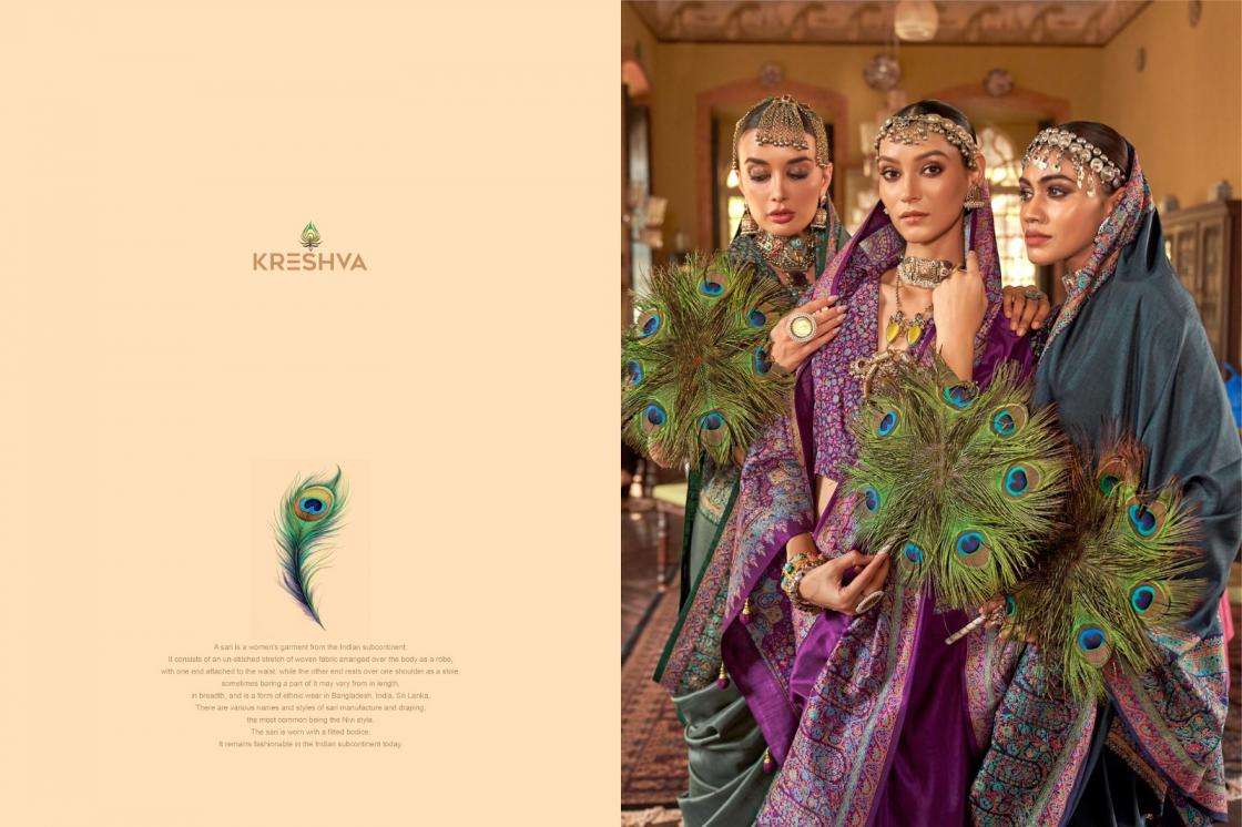 KRESHVA PRESENTS MORNI SILK 806-811 SERIES TRADITIONAL SAREES PERFECT FOR FESTIVALS CATALOG WHOLESALER AND EXPORTER 