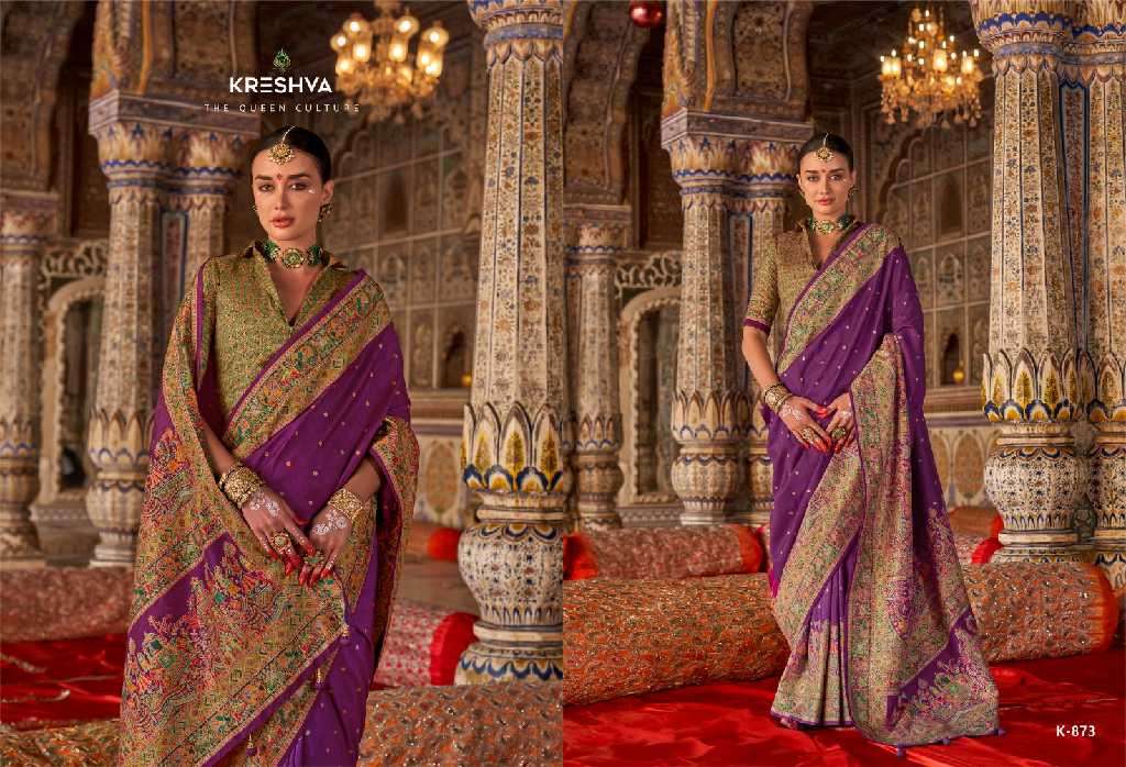 Kreshva Presents Rajtilak Vol-1 Wholesale Super PV Silk Party Wear Indian Sarees Catalog Wholesaler And Exporter 