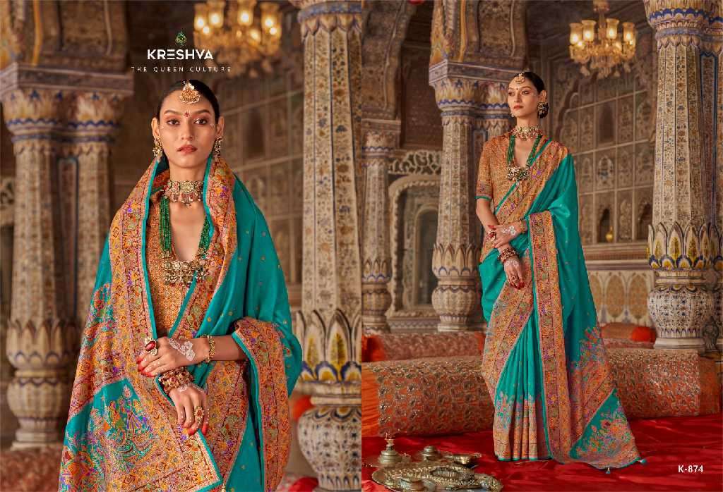 Kreshva Presents Rajtilak Vol-1 Wholesale Super PV Silk Party Wear Indian Sarees Catalog Wholesaler And Exporter 