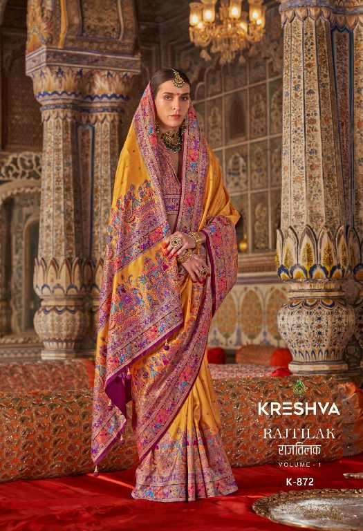 Kreshva Presents Rajtilak Vol-1 Wholesale Super PV Silk Party Wear Indian Sarees Catalog Wholesaler And Exporter 