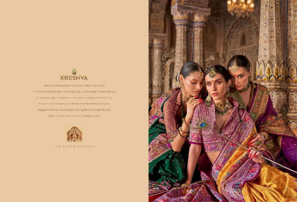 Kreshva Presents Rajtilak Vol-1 Wholesale Super PV Silk Party Wear Indian Sarees Catalog Wholesaler And Exporter 