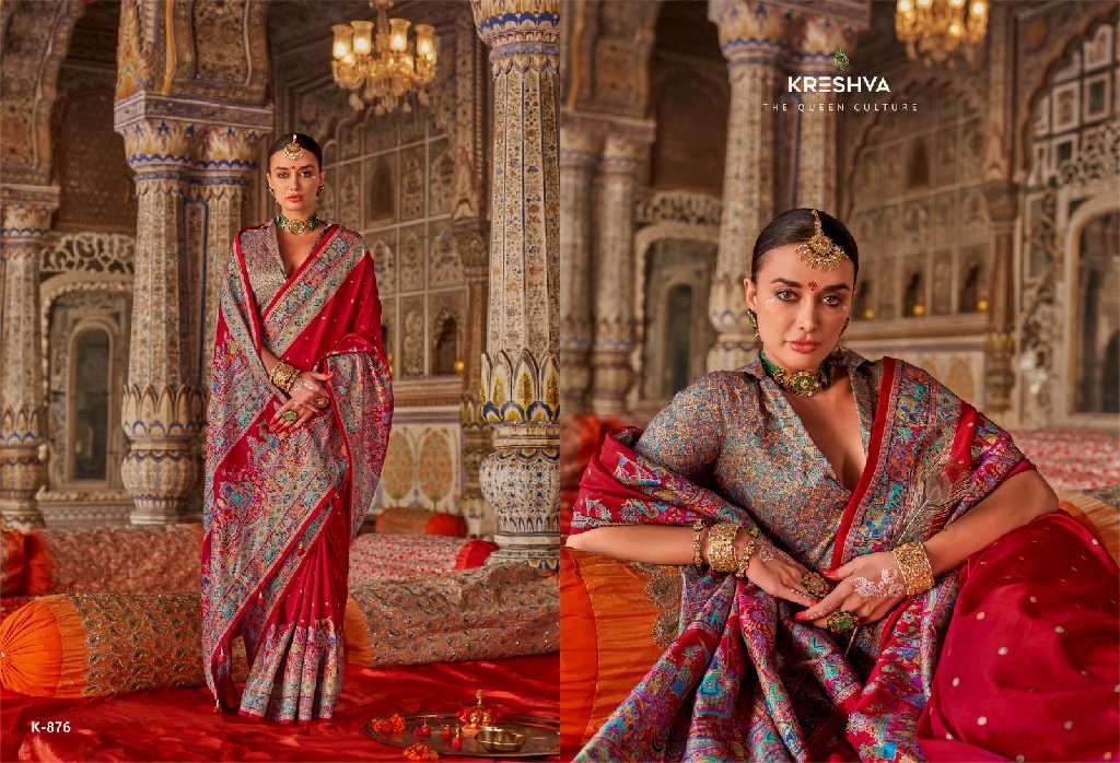 Kreshva Presents Rajtilak Vol-1 Wholesale Super PV Silk Party Wear Indian Sarees Catalog Wholesaler And Exporter 