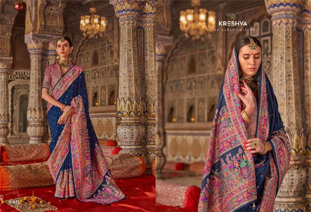 Kreshva Presents Rajtilak Vol-1 Wholesale Super PV Silk Party Wear Indian Sarees Catalog Wholesaler And Exporter 