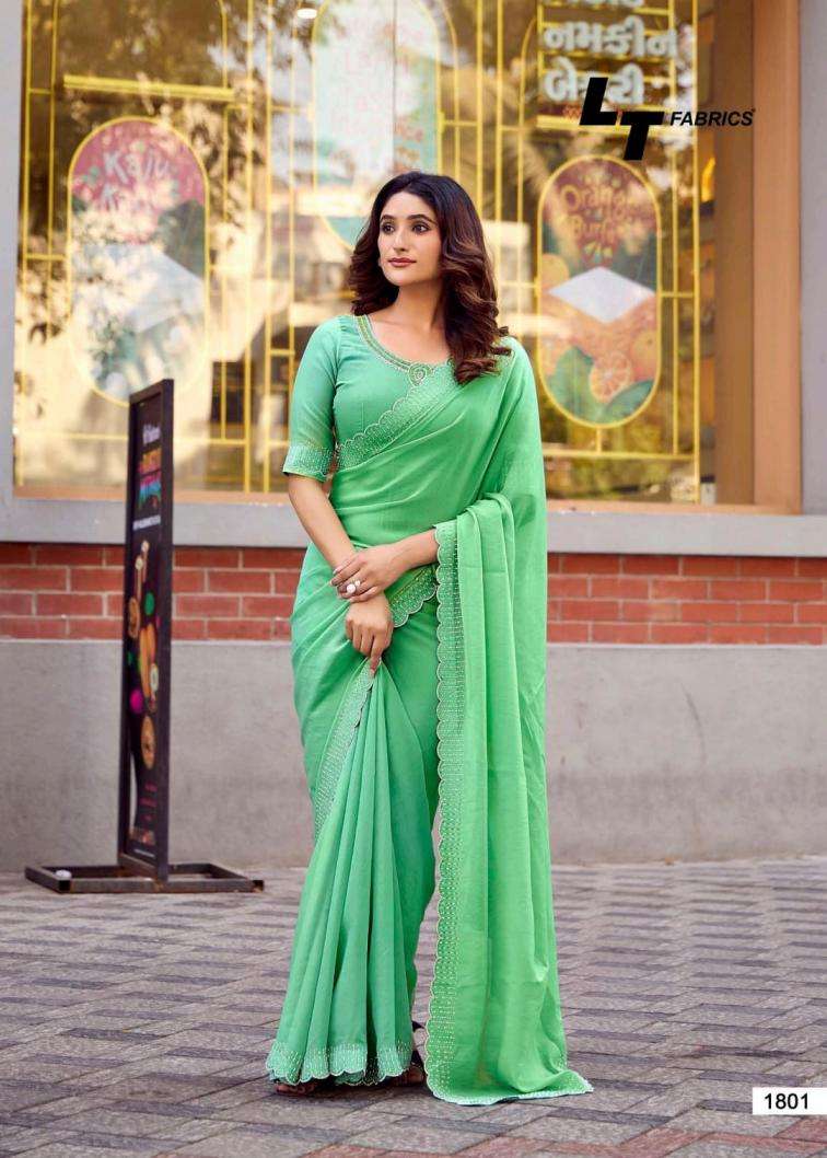 LT FABRICS PRESENTS SILVER STONE VOL-18 NYLON XCATONIC SATIN FASHIONABLE SAREES CATALOG WHOLESALER AND EXPORTER IN SURAT 