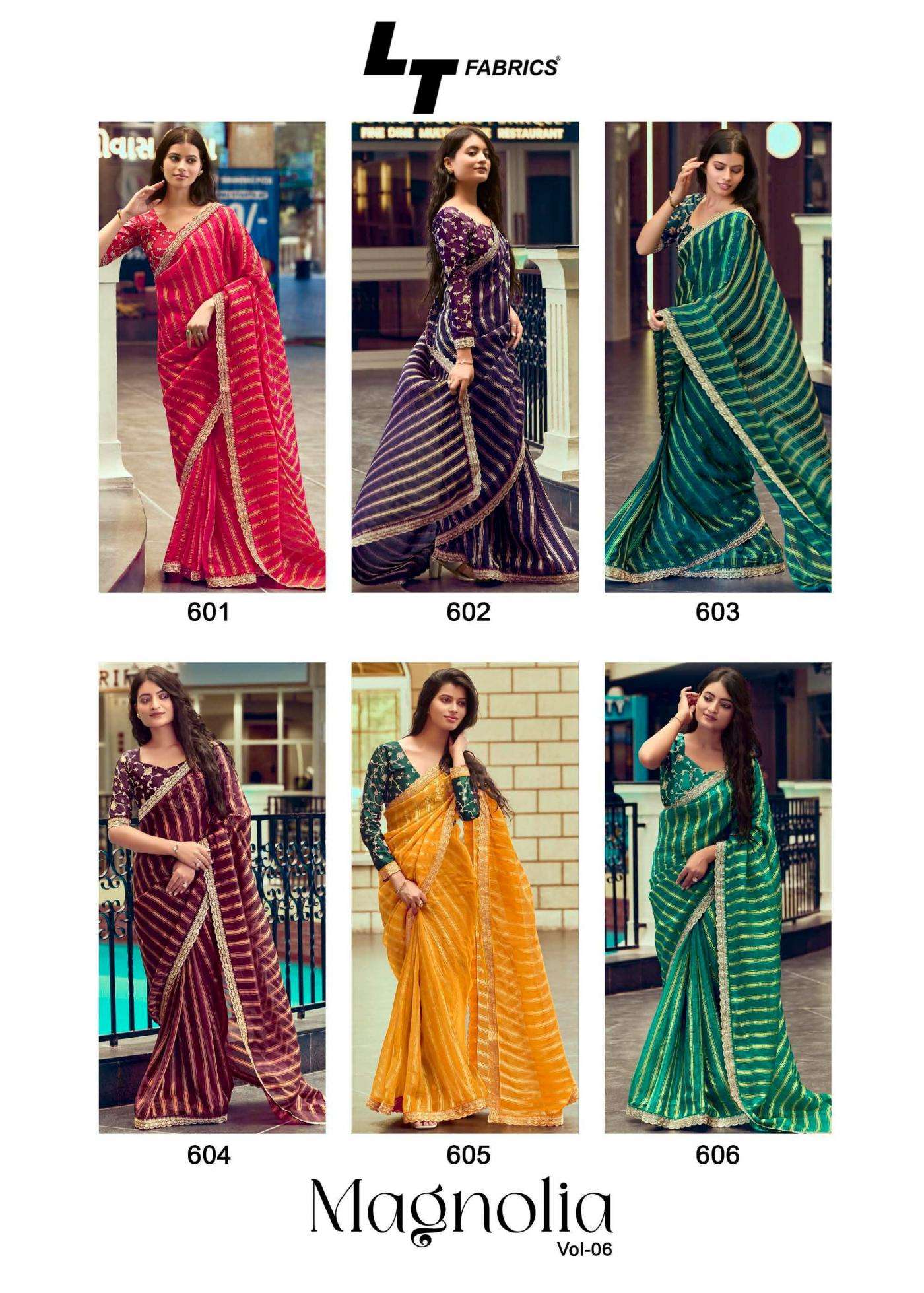 LT FASHION PRESENTS MAGNOLIA VOL-6 MALAI SILK GORGEOUS LOOK SAREE CATALOG WHOLESALER AND EXPORTER 