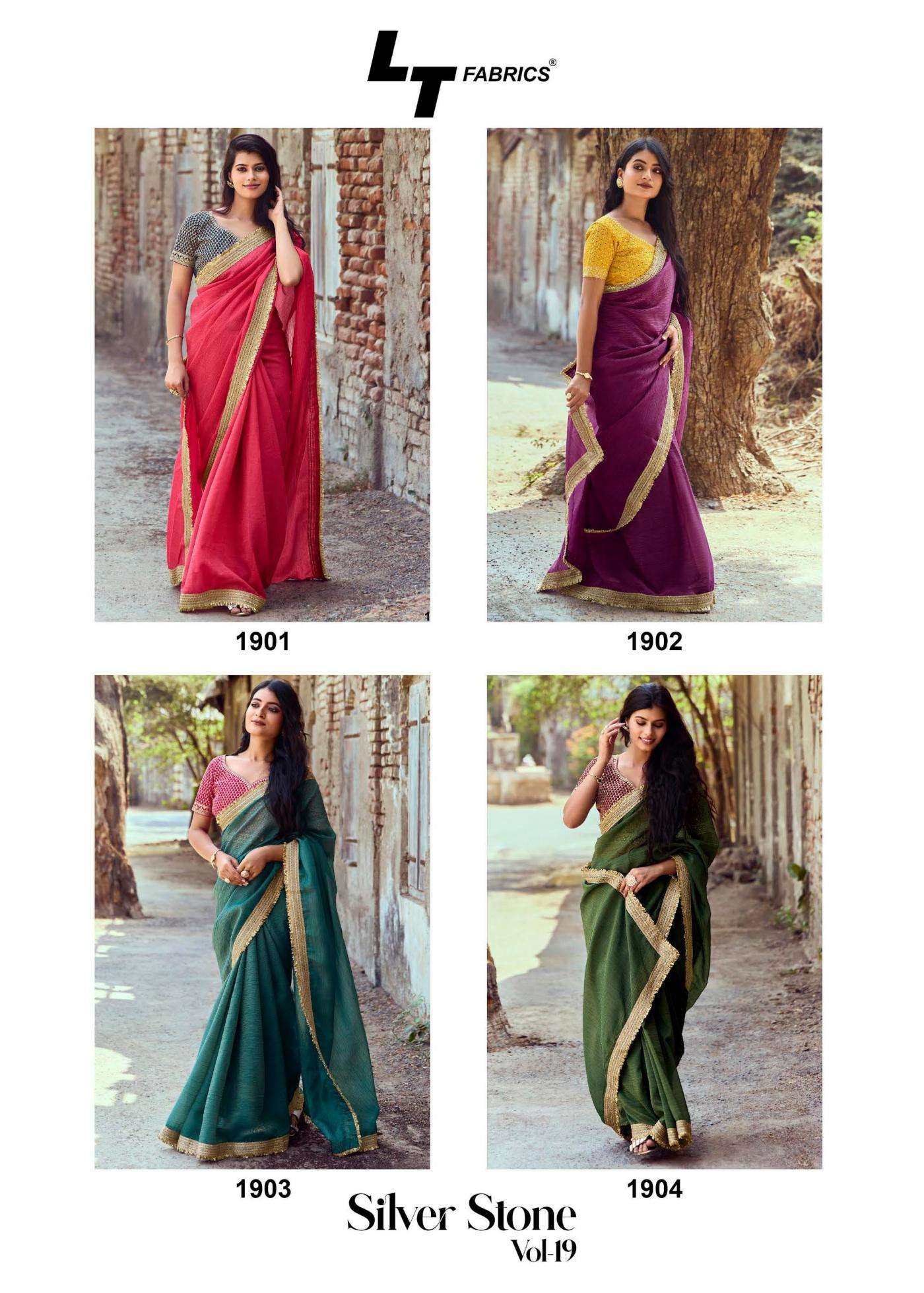 Lt Fashion Silver Stone Vol-19 Cosmos Designer Saree For Womens Catalog Wholesaler And Exporter 