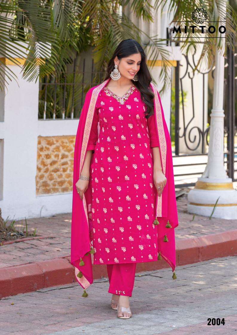 Mittoo Presents Hansika Readymade Cotton Jacquard Modern Kurtis Catalog Wholesaler And Exporter 