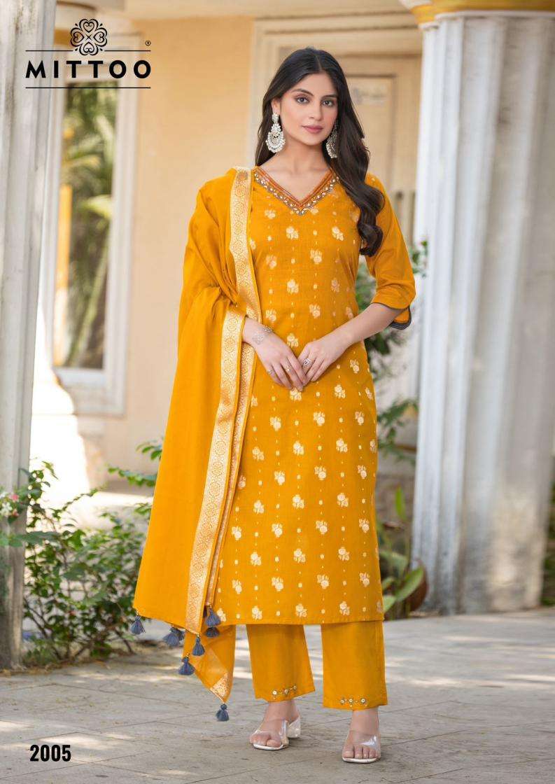 Mittoo Presents Hansika Readymade Cotton Jacquard Modern Kurtis Catalog Wholesaler And Exporter 