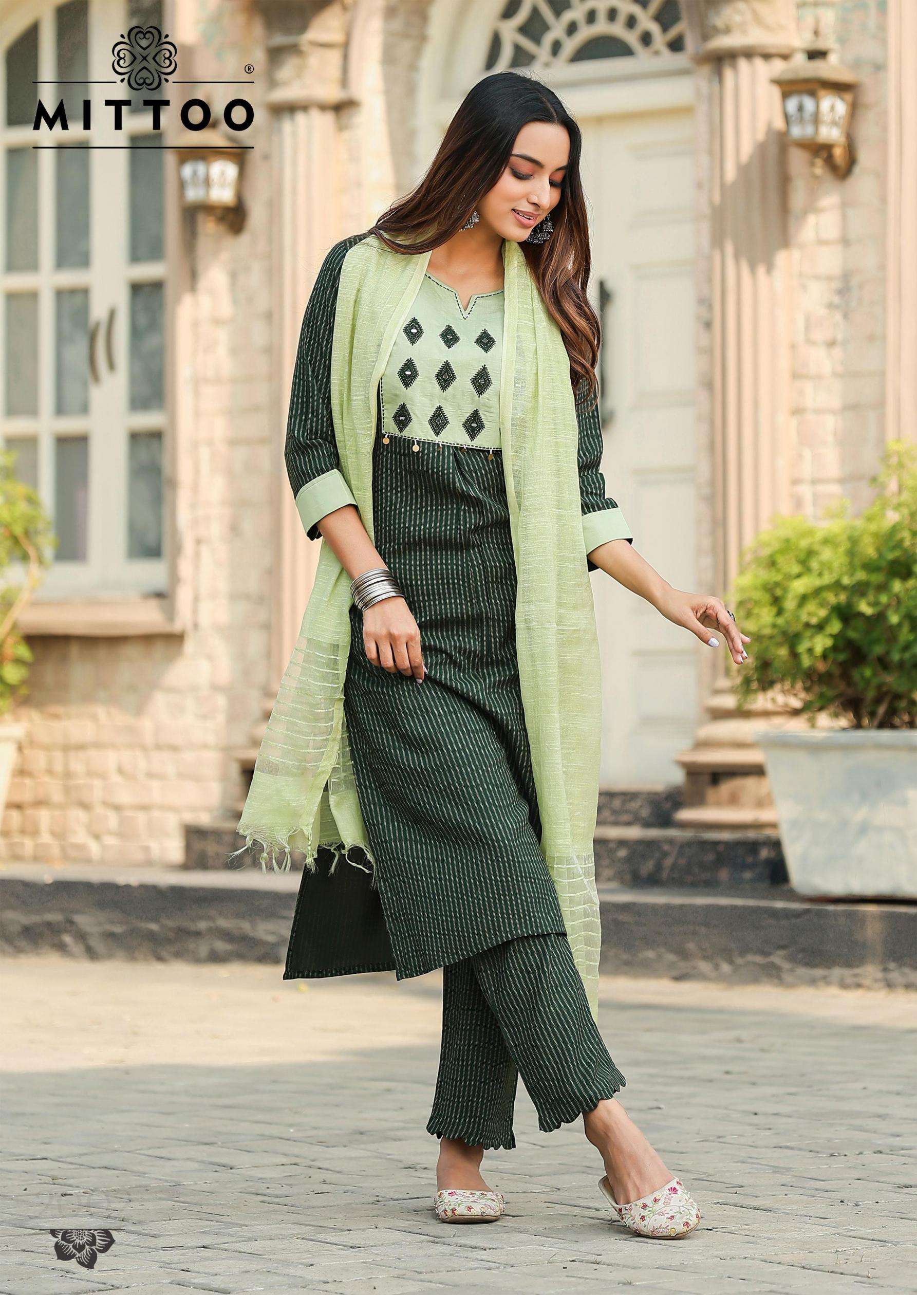 Mittoo Presents Rashmika Rayon Readymade Printed Kurti Pant With Dupatta Catalog Wholesaler And Exporter In Surat