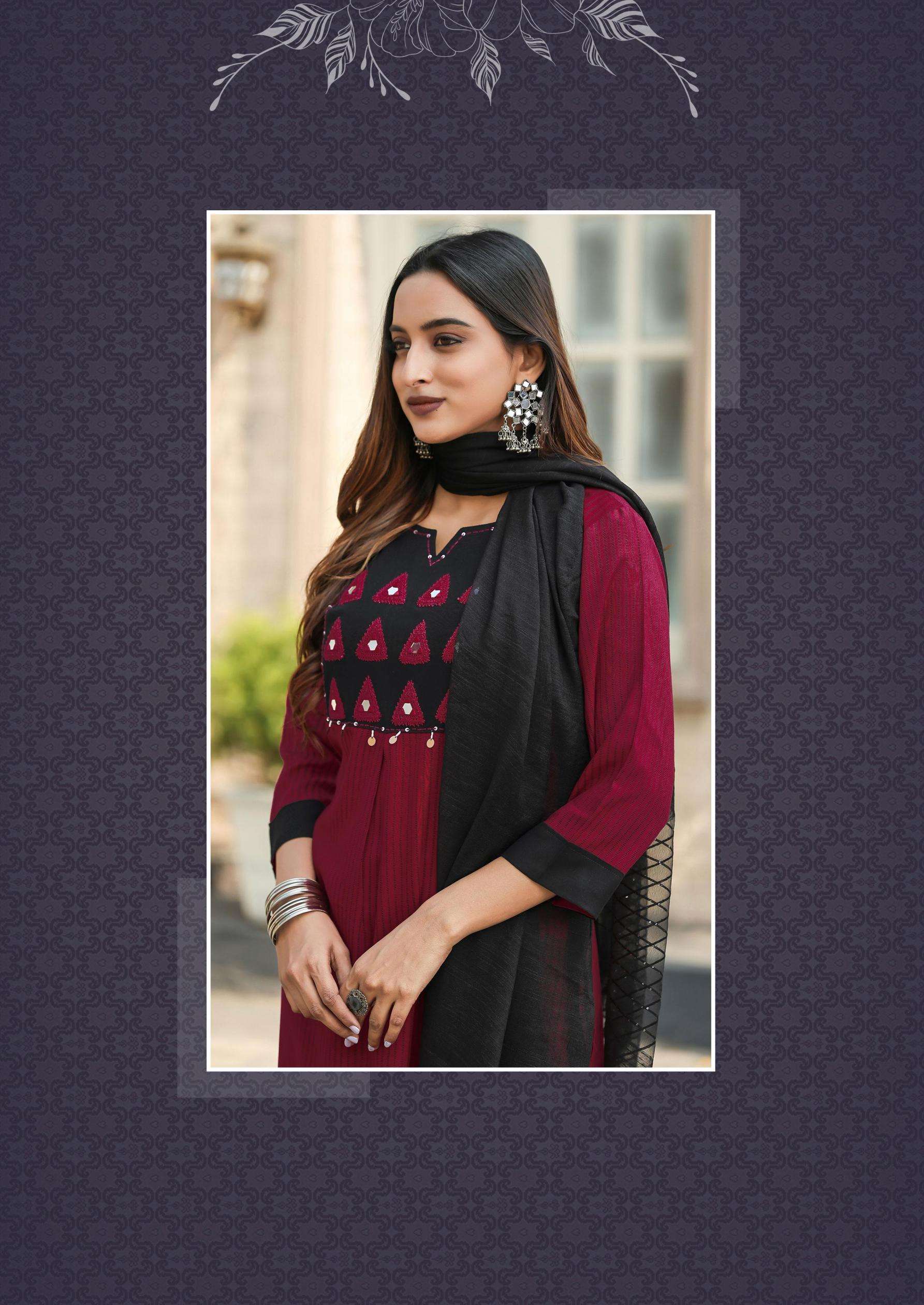 Mittoo Presents Rashmika Rayon Readymade Printed Kurti Pant With Dupatta Catalog Wholesaler And Exporter In Surat