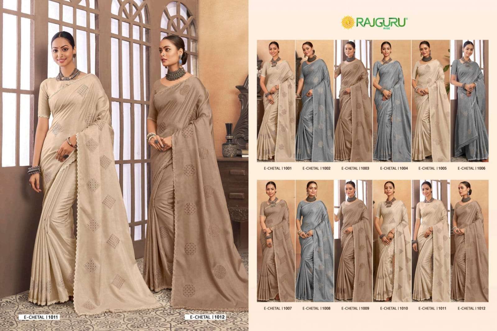 RAJGURU PRESENTS E-CHETAL FANCY SAREES CATALOG WHOLESALER AND EXPORTER 