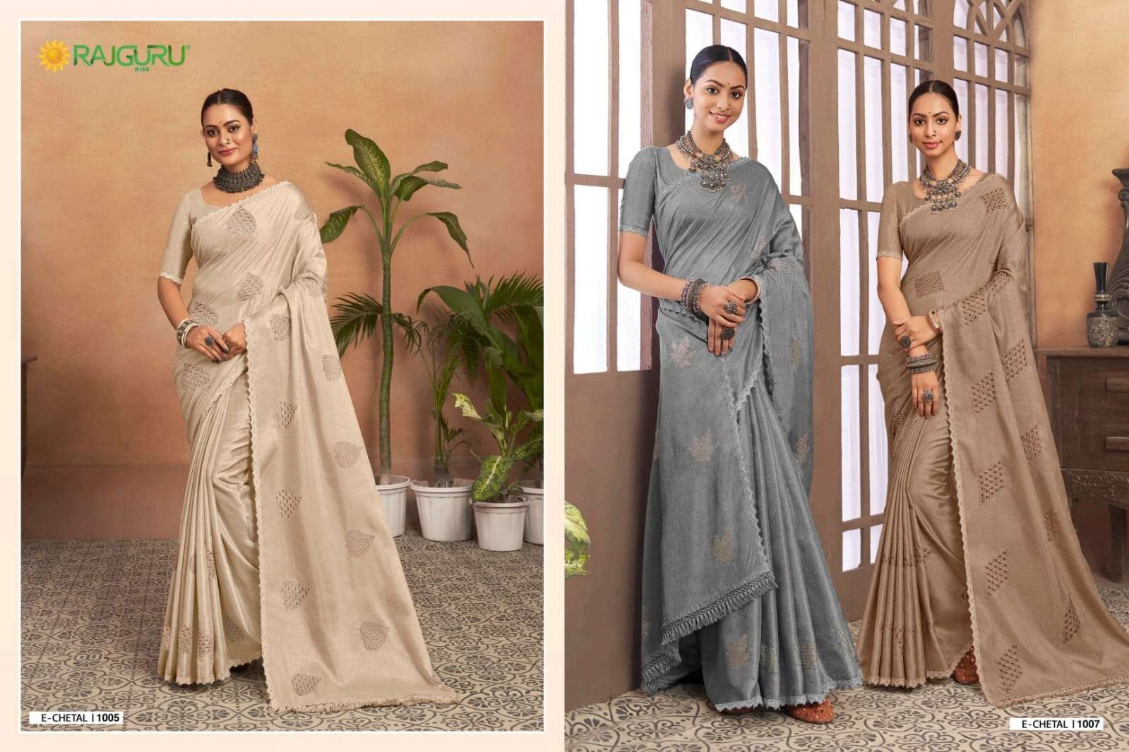 RAJGURU PRESENTS E-CHETAL FANCY SAREES CATALOG WHOLESALER AND EXPORTER 