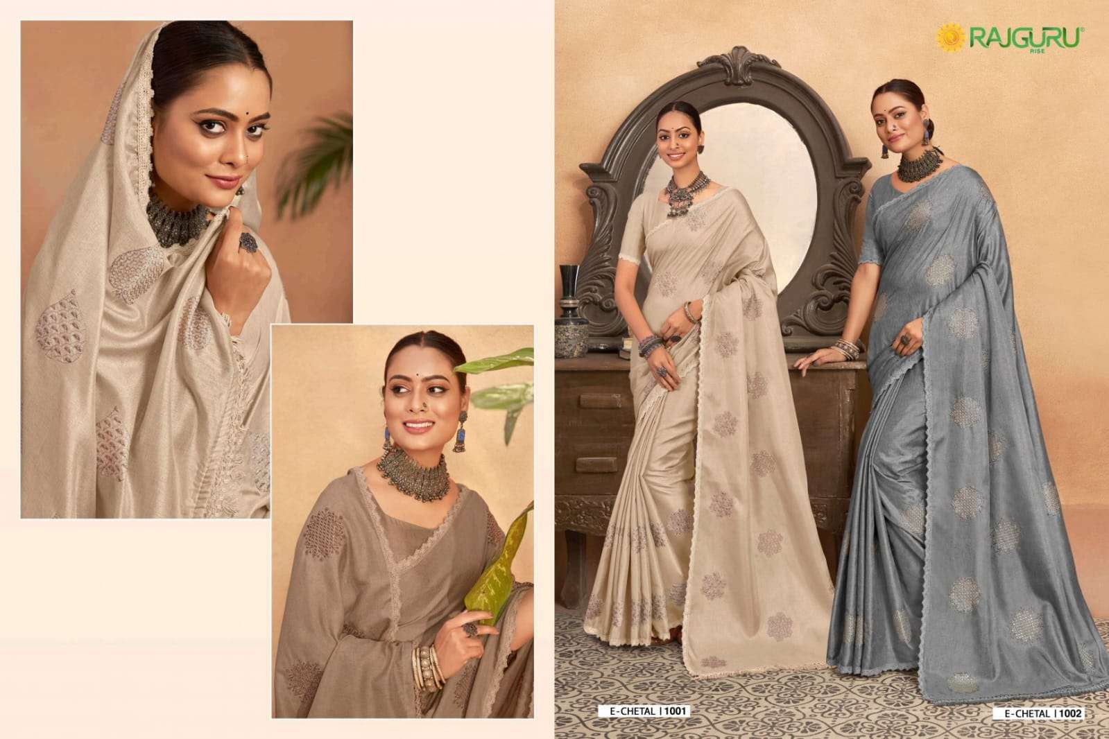 RAJGURU PRESENTS E-CHETAL FANCY SAREES CATALOG WHOLESALER AND EXPORTER 