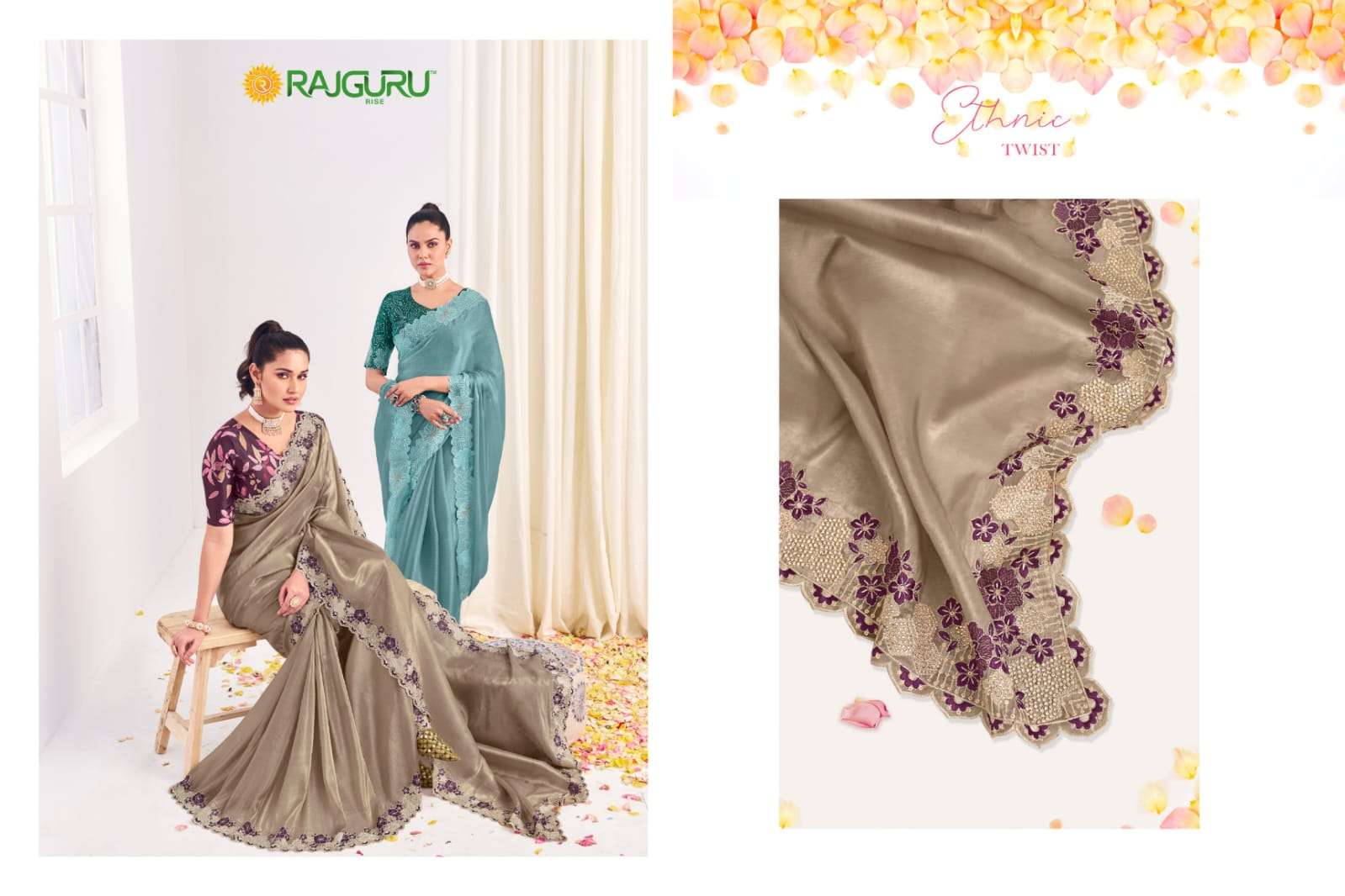RAJGURU PRESENTS RAANI FANCY PARTY WEAR SAREES CATALOG WHOLESALER AND EXPORTER 