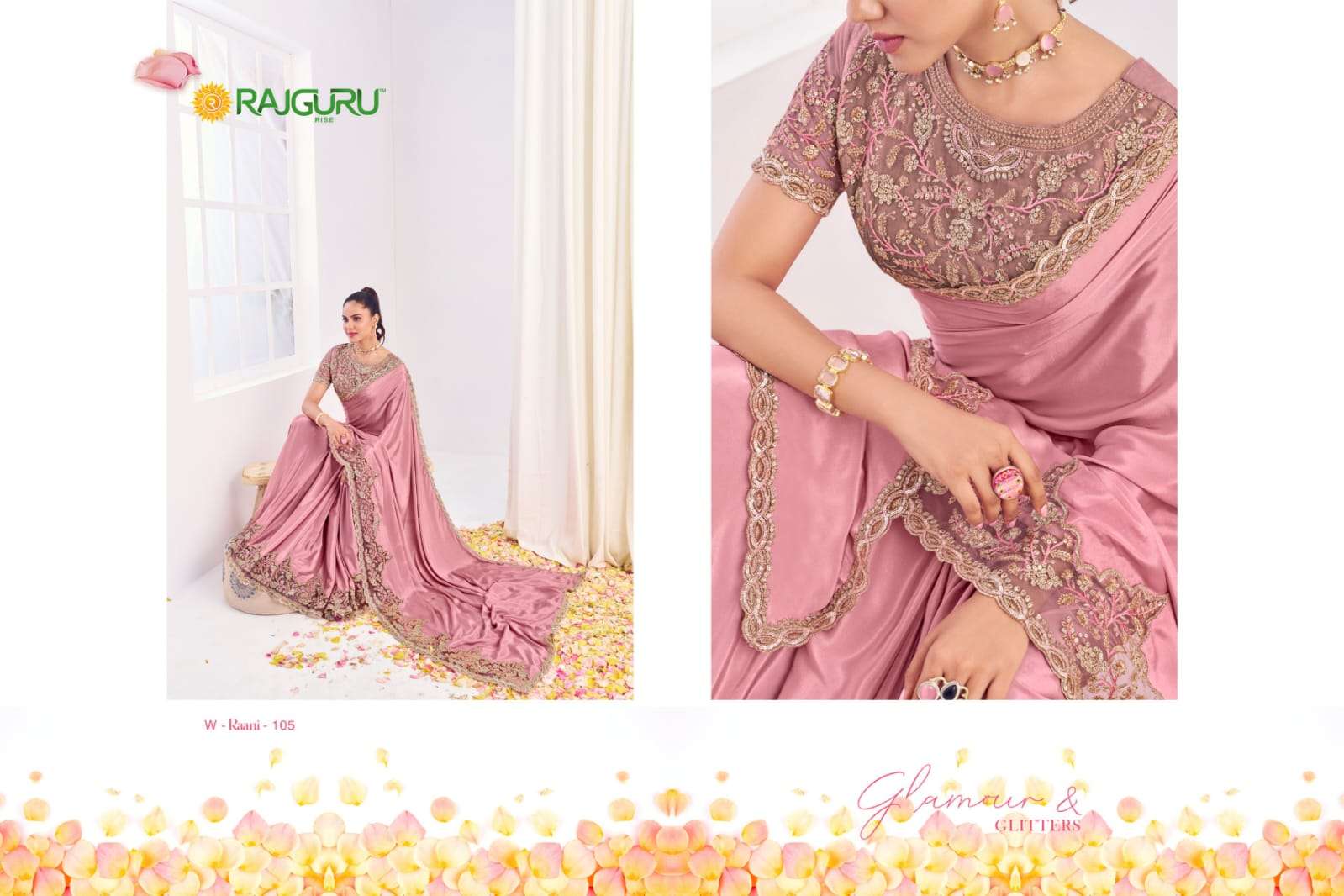 RAJGURU PRESENTS RAANI FANCY PARTY WEAR SAREES CATALOG WHOLESALER AND EXPORTER 