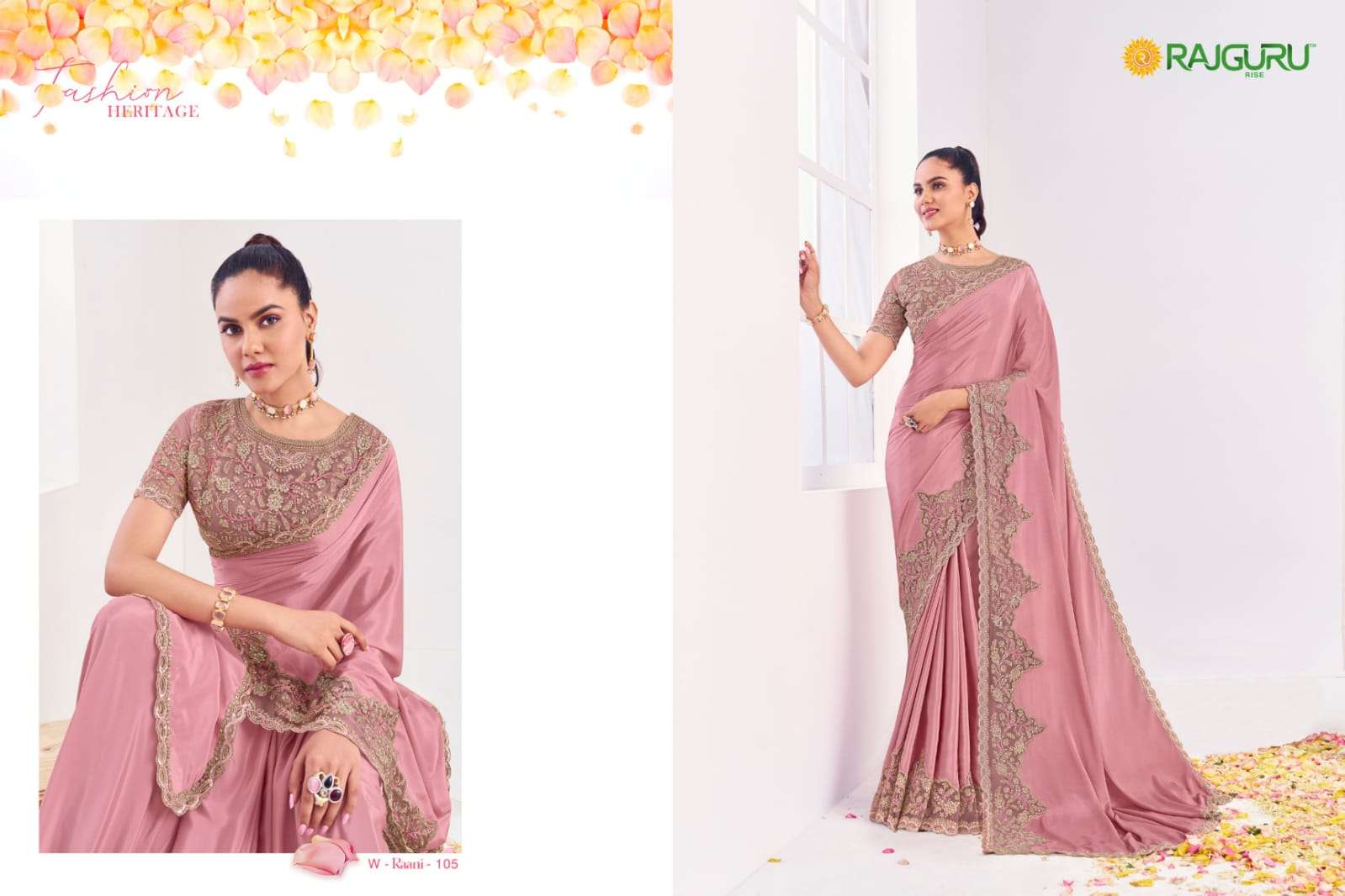 RAJGURU PRESENTS RAANI FANCY PARTY WEAR SAREES CATALOG WHOLESALER AND EXPORTER 