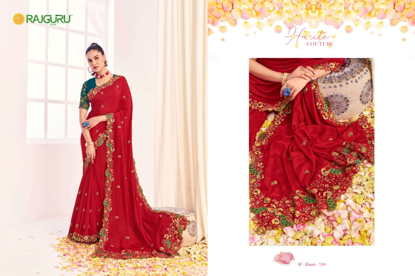 RAJGURU PRESENTS RAANI FANCY PARTY WEAR SAREES CATALOG WHOLESALER AND EXPORTER 