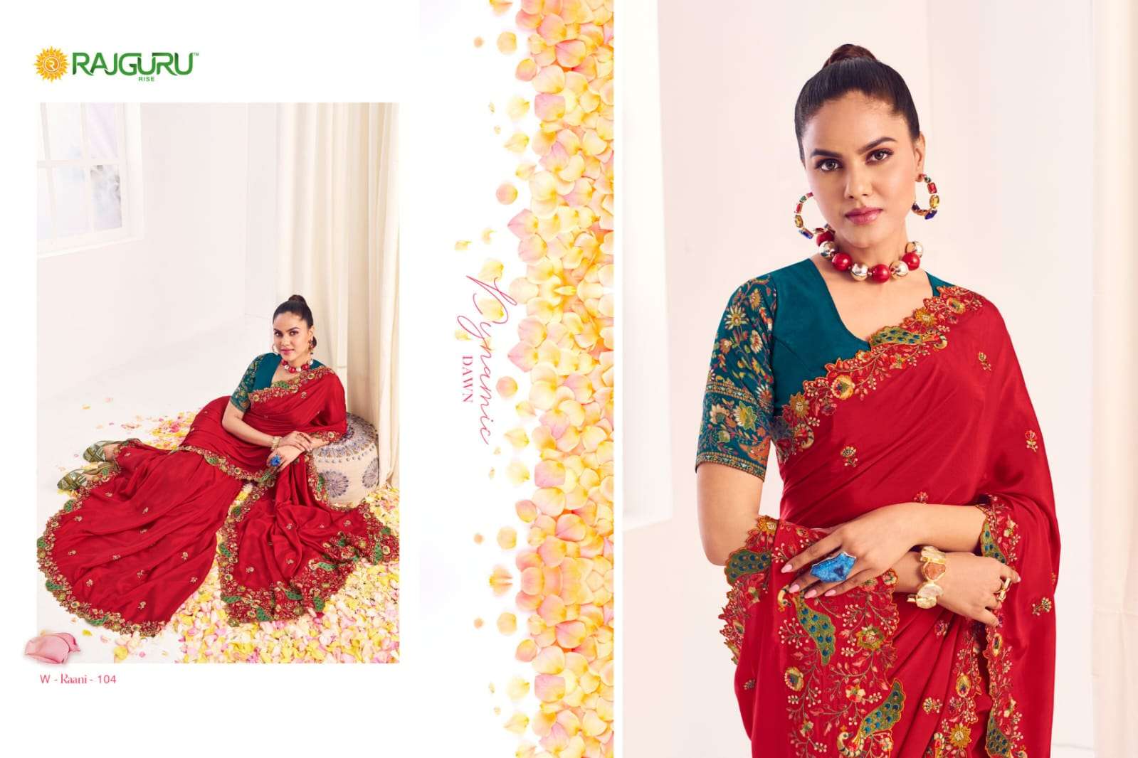 RAJGURU PRESENTS RAANI FANCY PARTY WEAR SAREES CATALOG WHOLESALER AND EXPORTER 