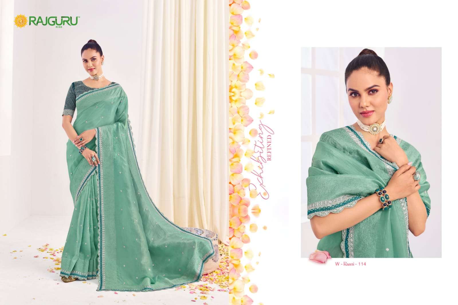 RAJGURU PRESENTS RAANI FANCY PARTY WEAR SAREES CATALOG WHOLESALER AND EXPORTER 