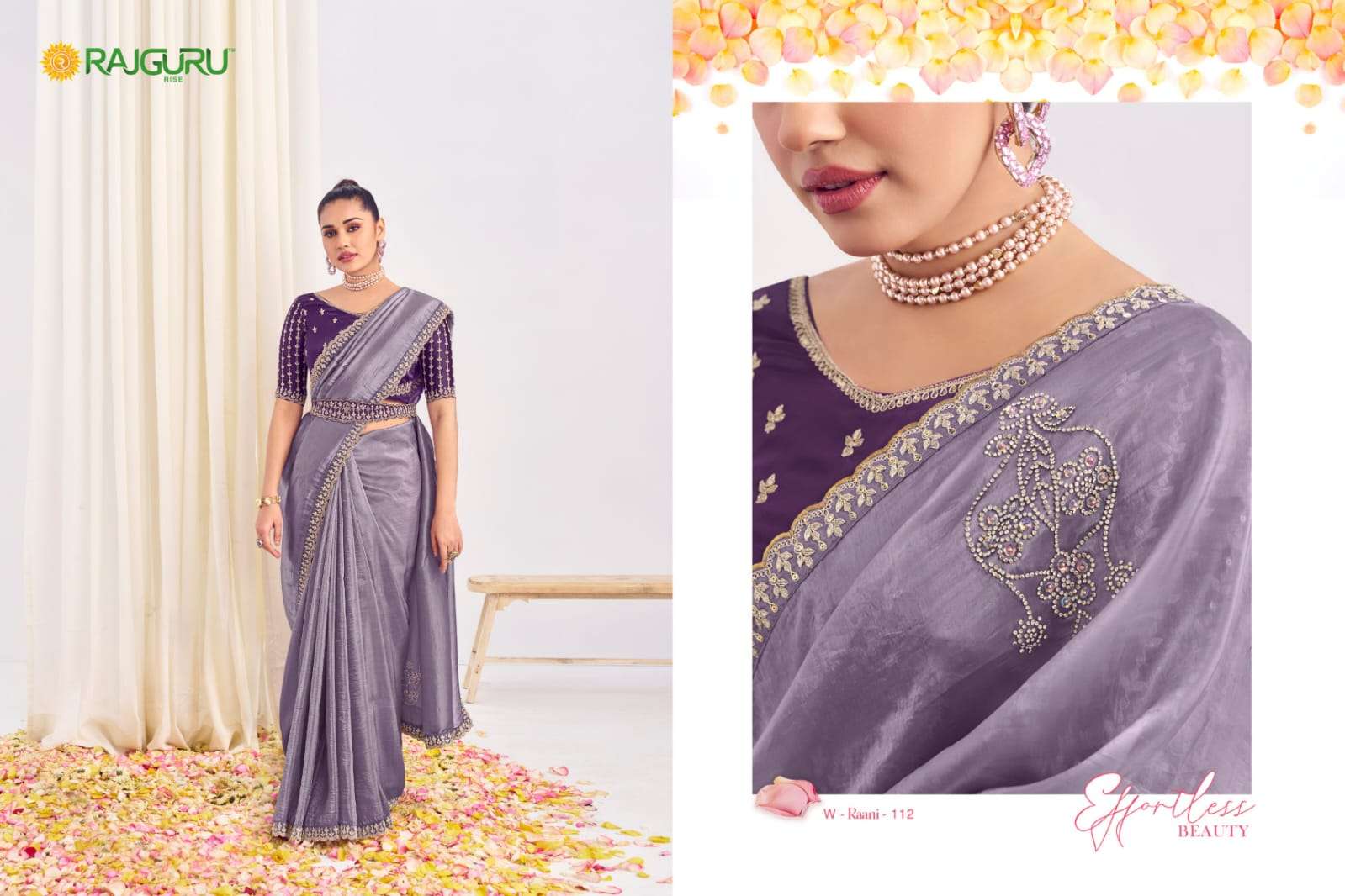 RAJGURU PRESENTS RAANI FANCY PARTY WEAR SAREES CATALOG WHOLESALER AND EXPORTER 