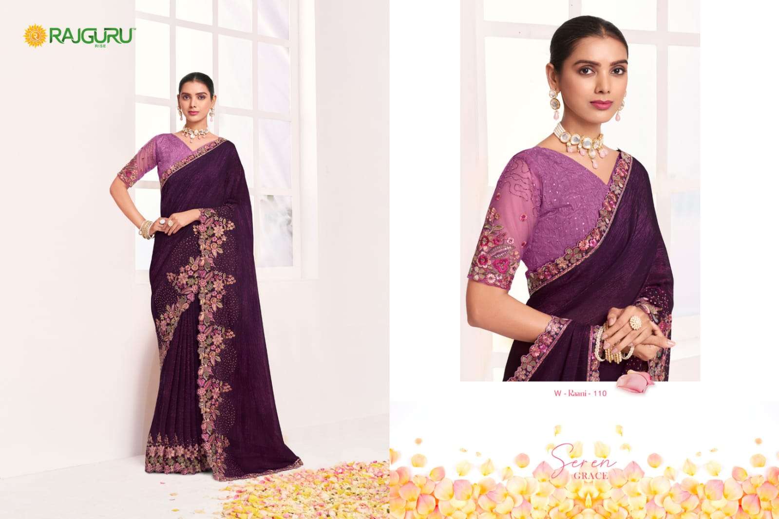 RAJGURU PRESENTS RAANI FANCY PARTY WEAR SAREES CATALOG WHOLESALER AND EXPORTER 
