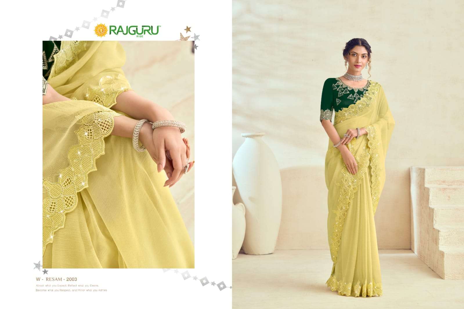 RAJGURU PRESENTS RESHAM FANCY PARTY WEAR SAREES CATALOG WHOLESALER AND EXPORTER 