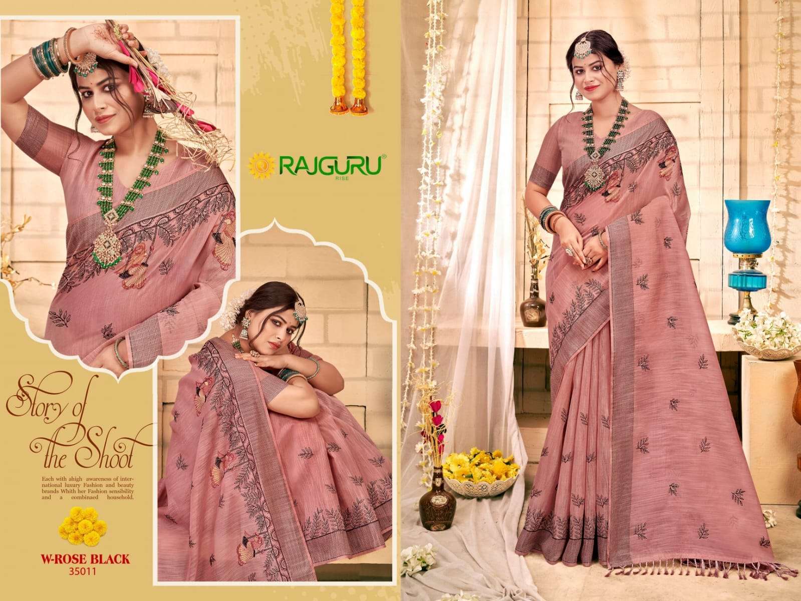 RAJGURU PRESENTS ROSE BLACK FANCY SAREES CATALOG WHOLESALER AND EXPORTER 