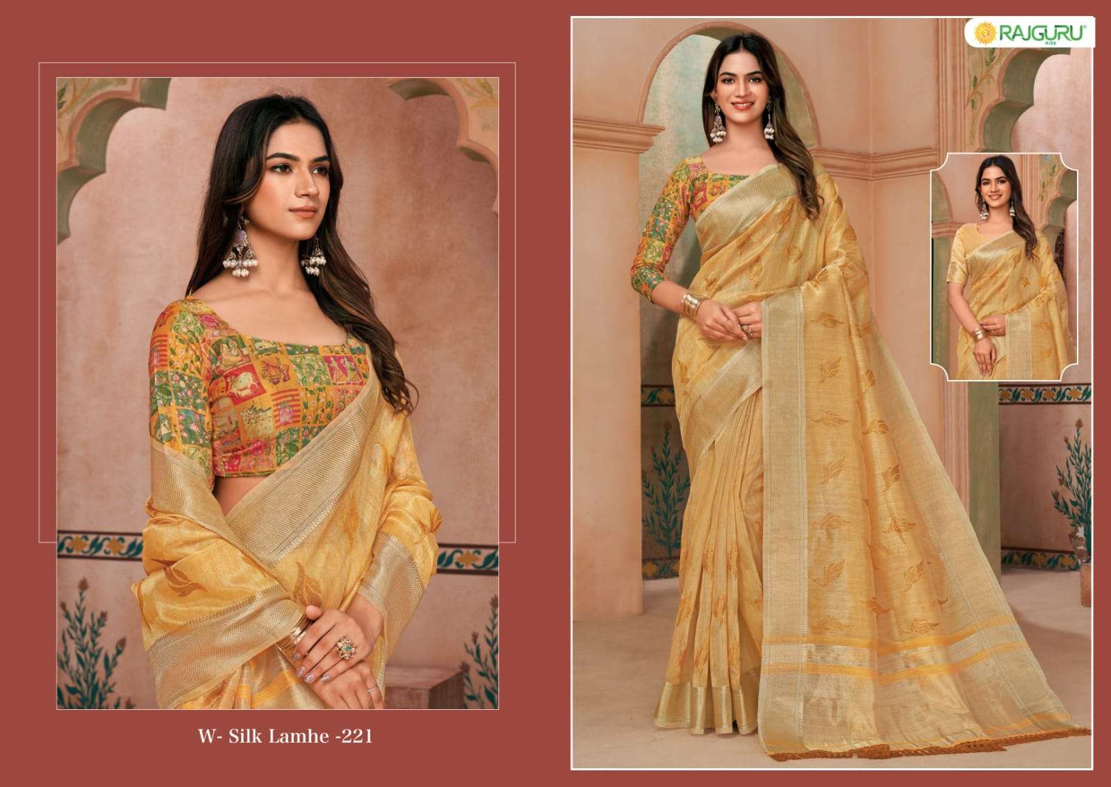 RAJGURU PRESENTS SILK LAMHE FANCY SAREES CATALOG WHOLESALER AND EXPORTER 