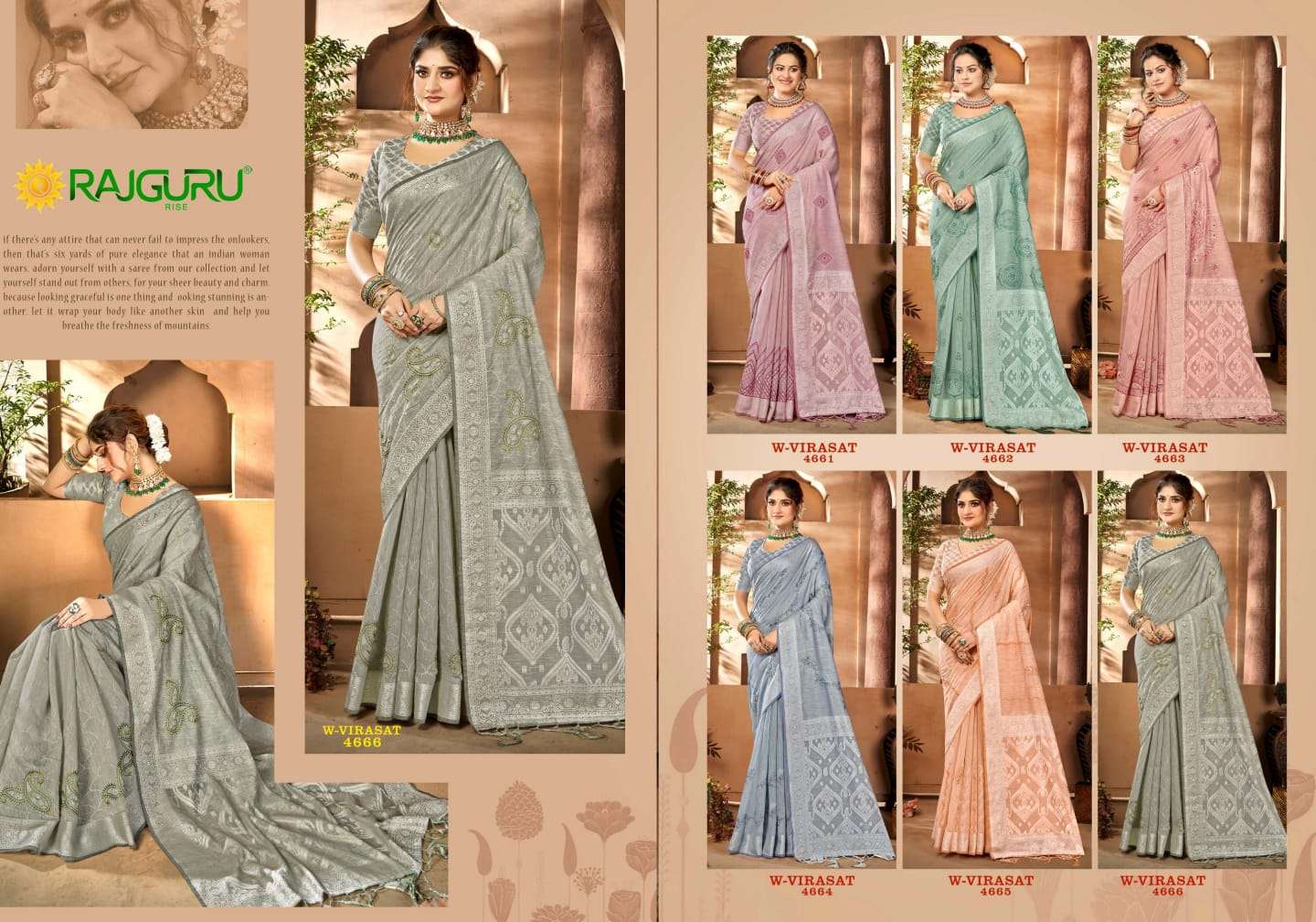 RAJGURU PRESENTS VIRASAT FANCY SAREES CATALOG WHOLESALER AND EXPORTER 