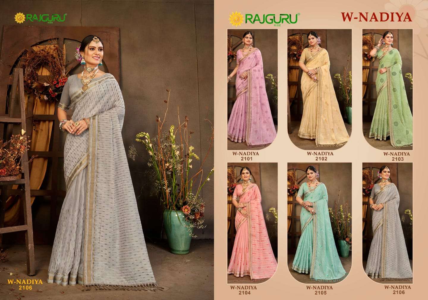 RAJGURU PRESENTS W-NADIYA FANCY SAREES CATALOG WHOLESALER AND EXPORTER 