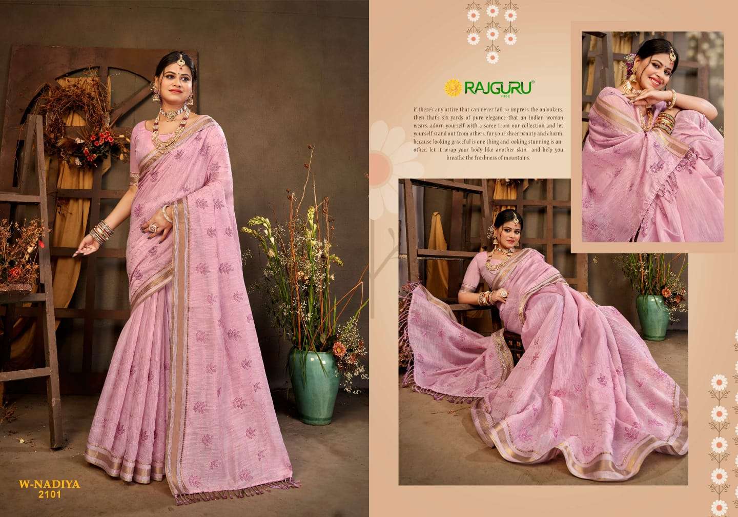 RAJGURU PRESENTS W-NADIYA FANCY SAREES CATALOG WHOLESALER AND EXPORTER 