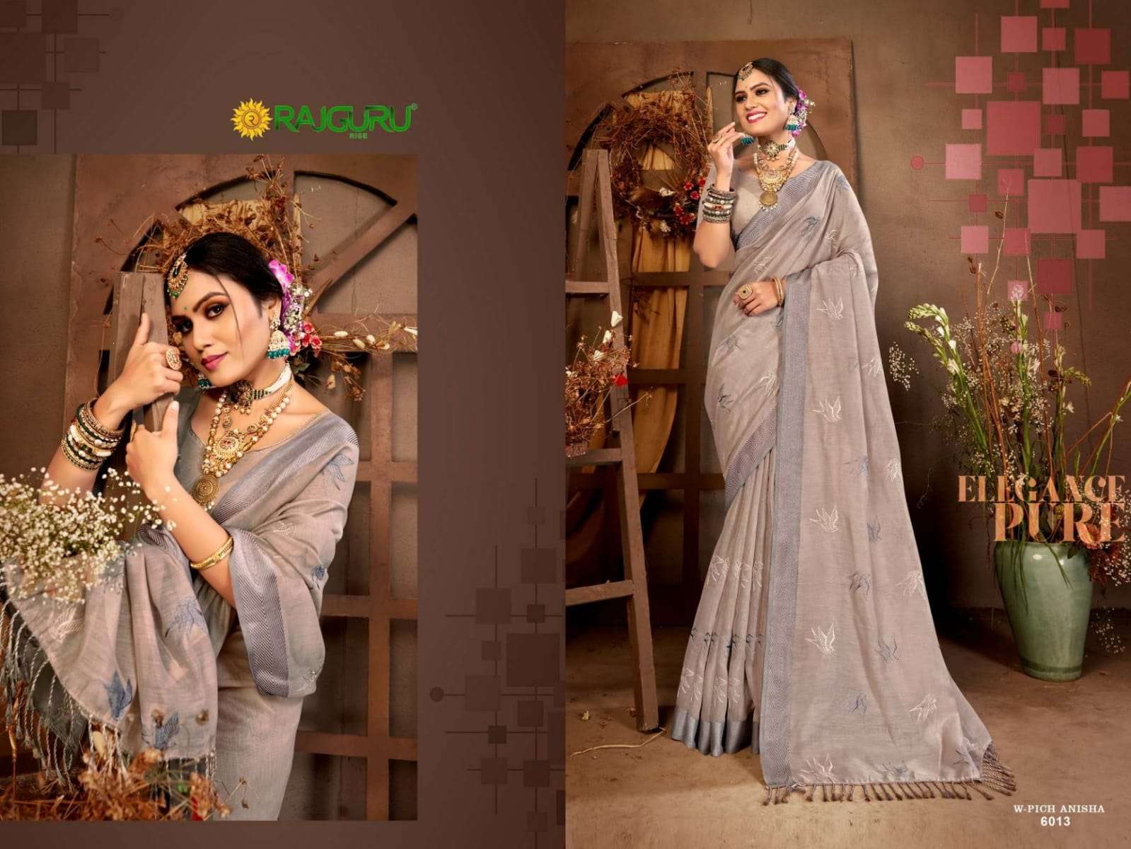 RAJGURU PRESENTS W PICH AMISHA FANCY SAREES CATALOG WHOLESALER AND EXPORTER 
