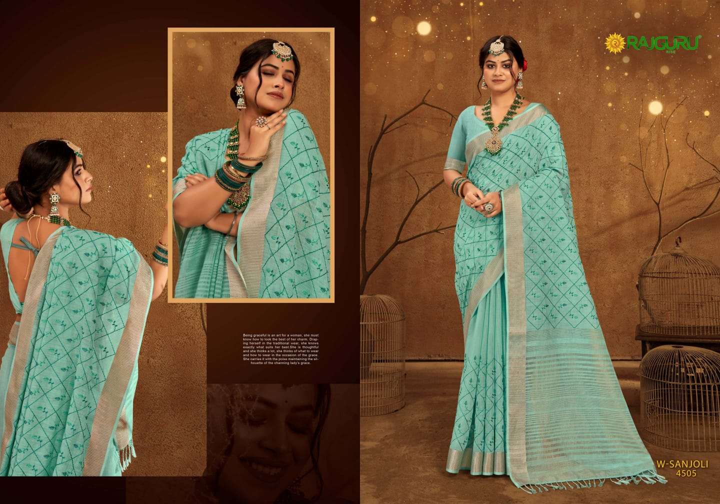 RAJGURU PRESENTS W SANJOLI FANCY SAREES CATALOG WHOLESALER AND EXPORTER 