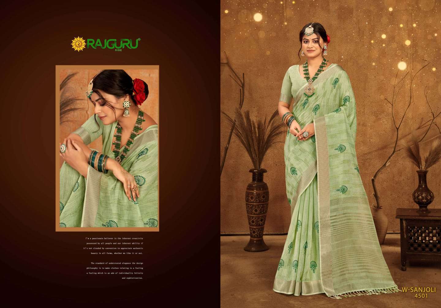 RAJGURU PRESENTS W SANJOLI FANCY SAREES CATALOG WHOLESALER AND EXPORTER 