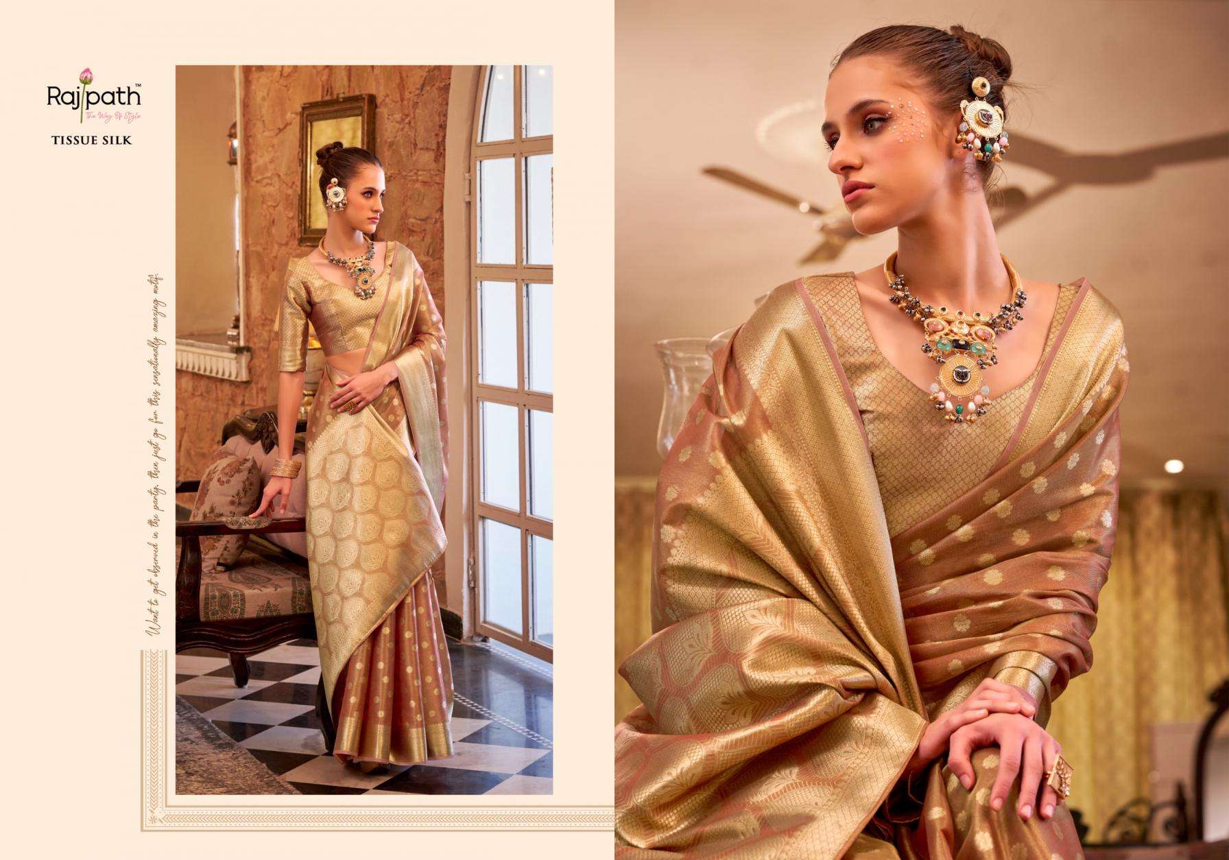 RAJPATH PRESENTS PLUTO SILK 352-357 SERIES PARTY WEAR SAREE AND FESTIVE WEAR SAREES CATALOG WHOLESALER AND EXPORTER 