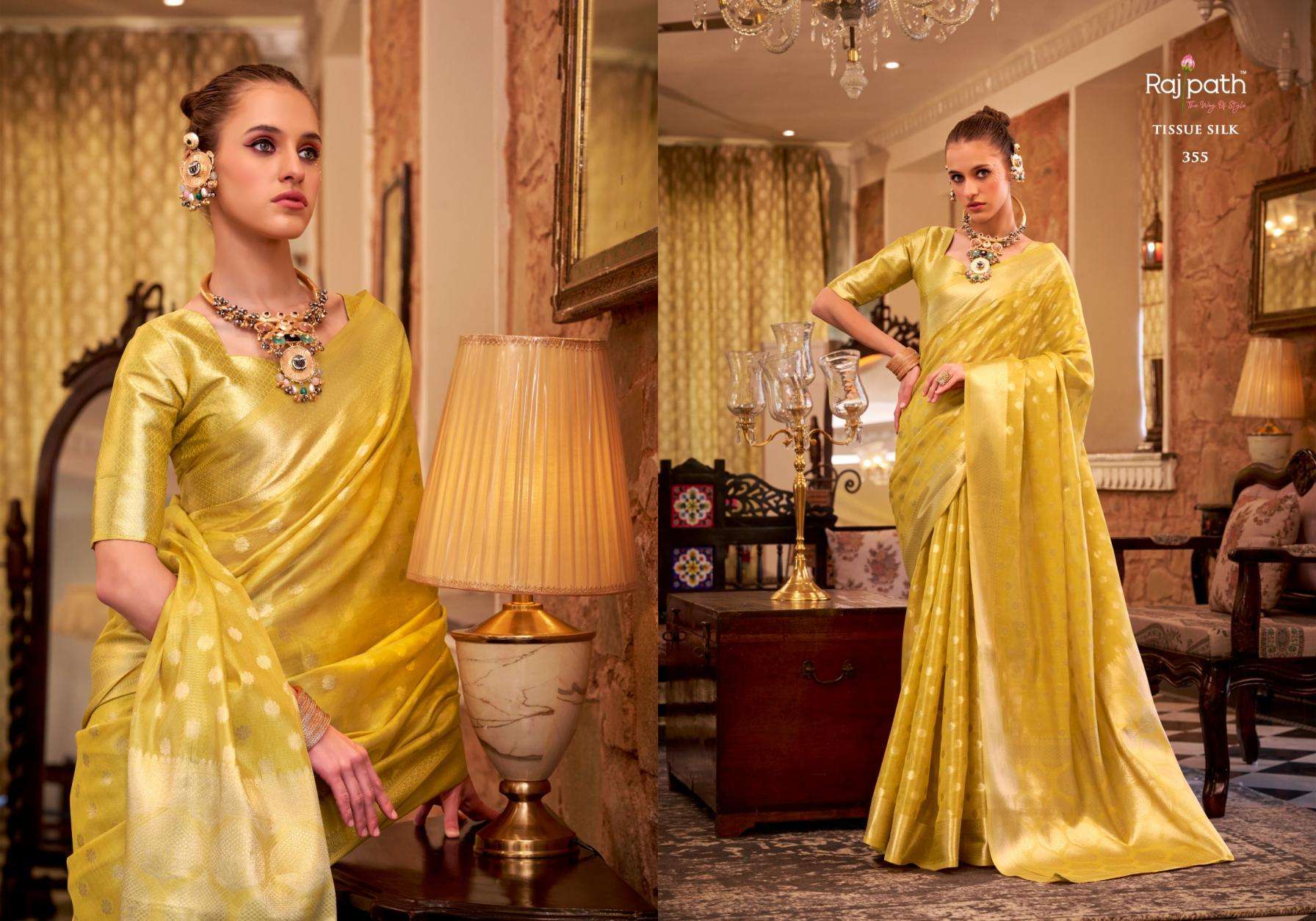 RAJPATH PRESENTS PLUTO SILK 352-357 SERIES PARTY WEAR SAREE AND FESTIVE WEAR SAREES CATALOG WHOLESALER AND EXPORTER 