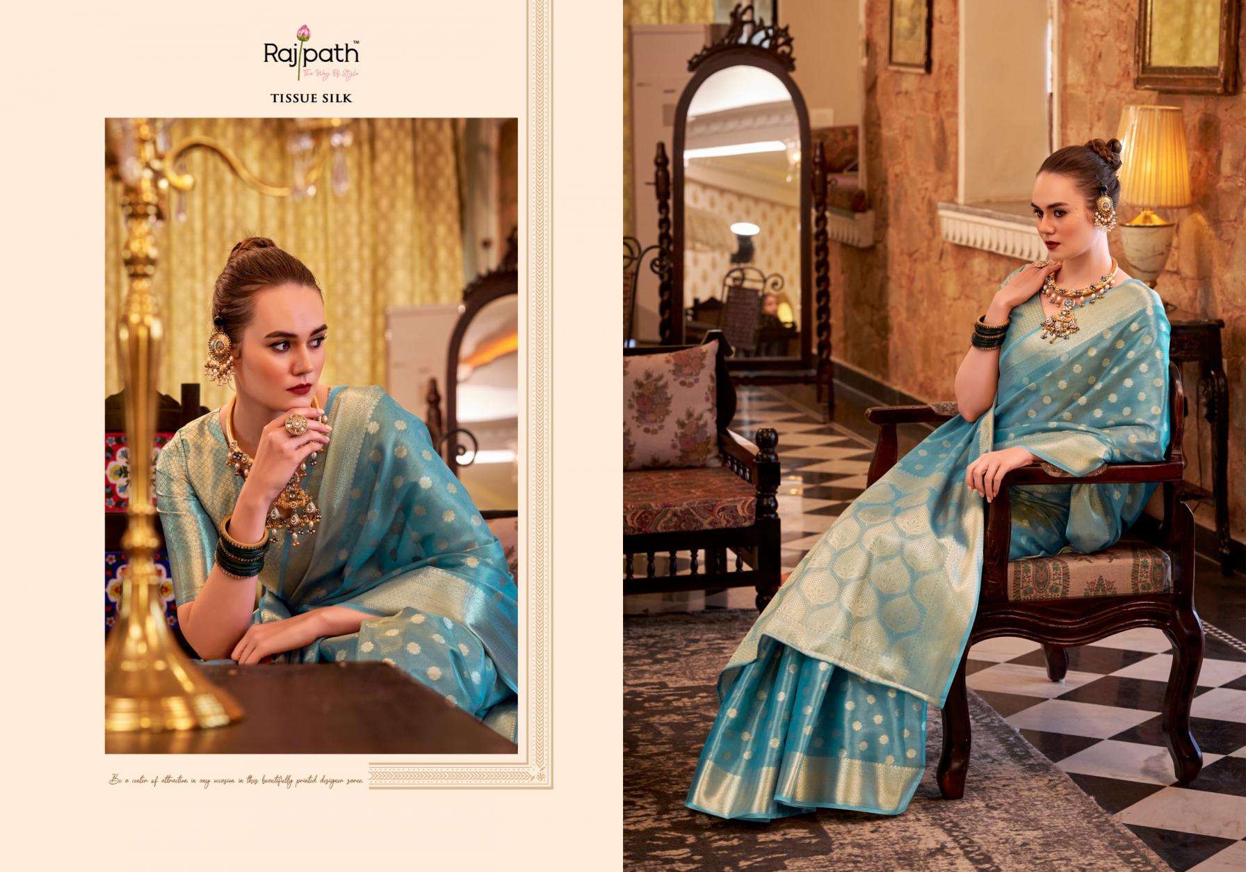 RAJPATH PRESENTS PLUTO SILK 352-357 SERIES PARTY WEAR SAREE AND FESTIVE WEAR SAREES CATALOG WHOLESALER AND EXPORTER 