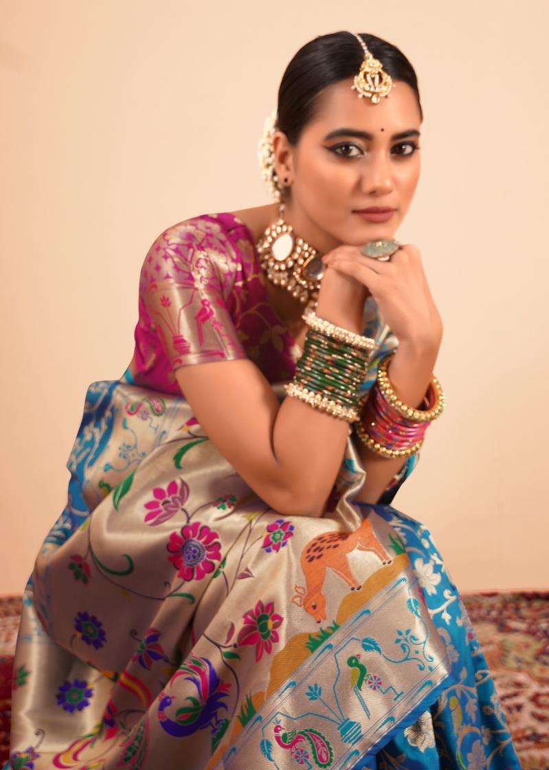 RAJPATH PRESENTS SHAILJA SILK PAITHANI SILK ATTRACTIVE LOOK SAREES CATALOG WHOLESALER AND EXPORTER 