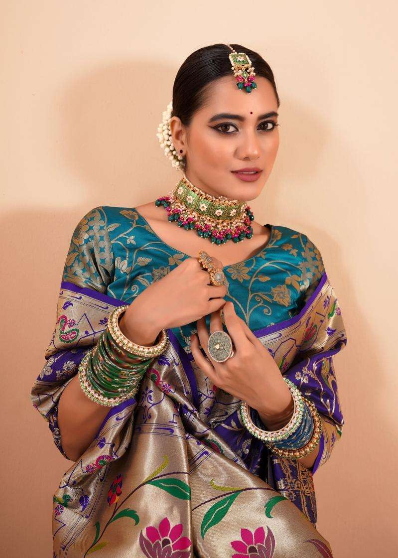 RAJPATH PRESENTS SHAILJA SILK PAITHANI SILK ATTRACTIVE LOOK SAREES CATALOG WHOLESALER AND EXPORTER 