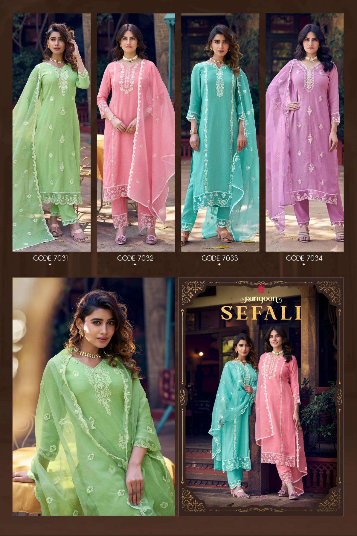 Rangoon Presents Sefali Viscose Khadi Readymade Fashionable Kurtis Catalog Wholesaler And Exporter 