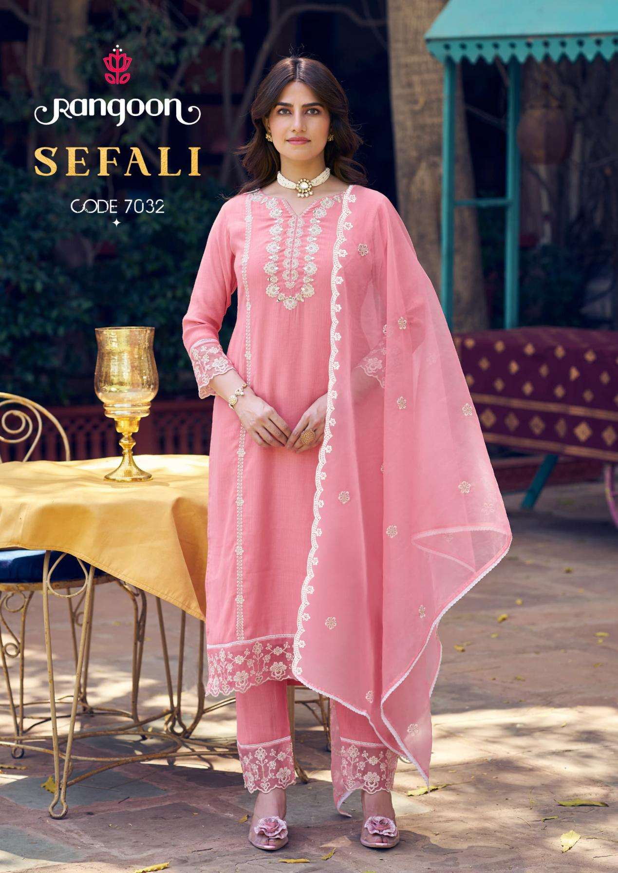 Rangoon Presents Sefali Viscose Khadi Readymade Fashionable Kurtis Catalog Wholesaler And Exporter 