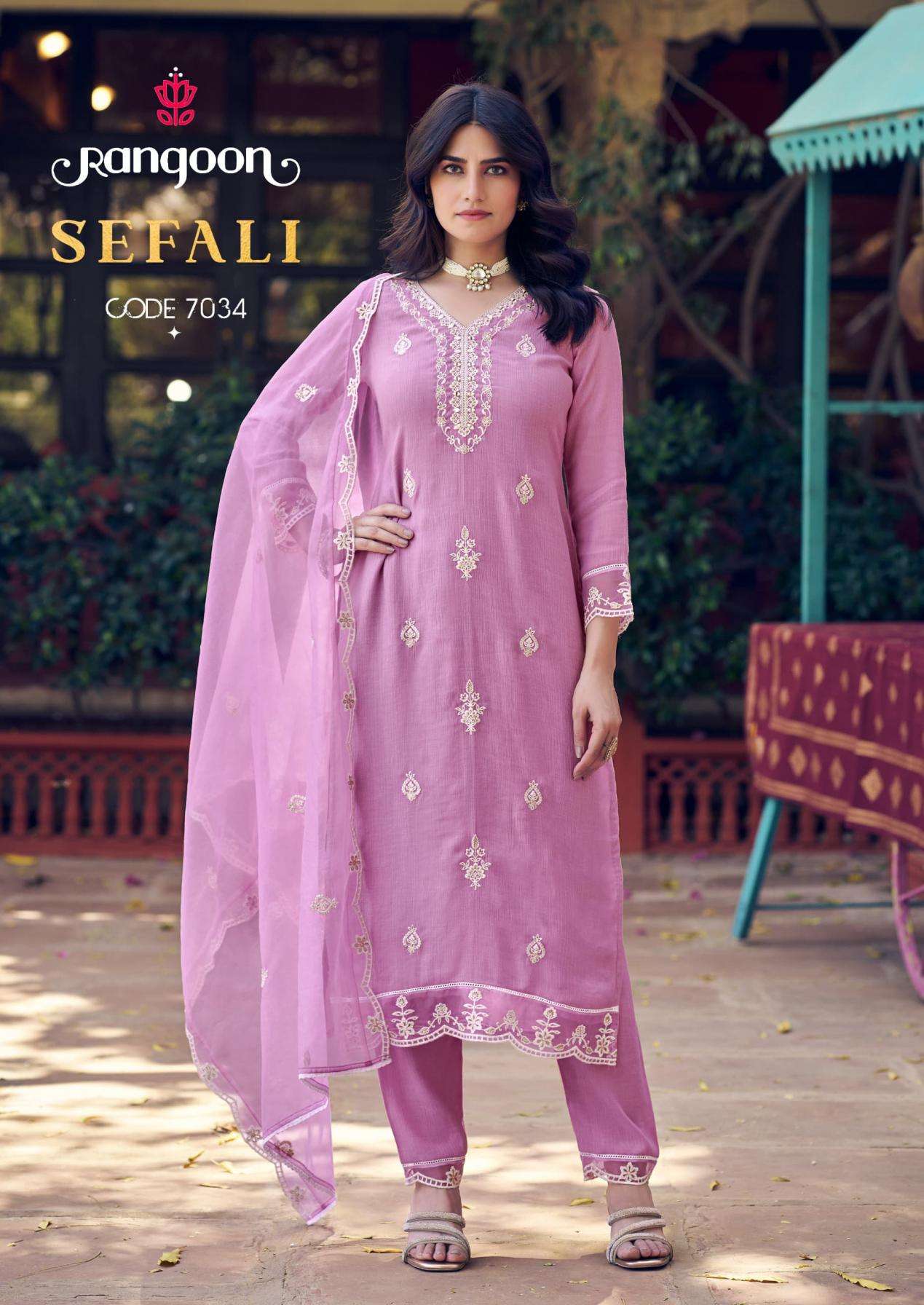 Rangoon Presents Sefali Viscose Khadi Readymade Fashionable Kurtis Catalog Wholesaler And Exporter 
