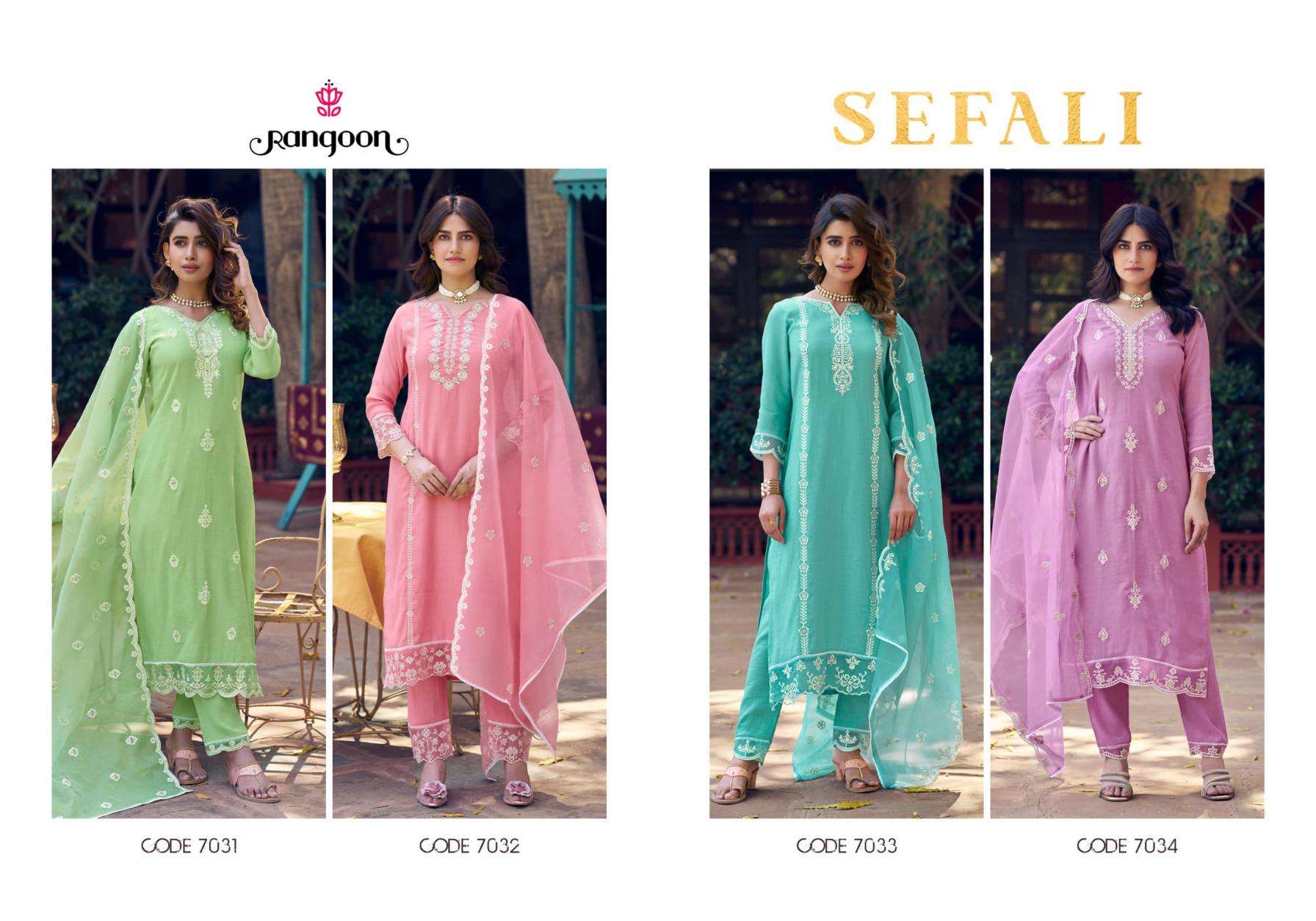Rangoon Presents Sefali Viscose Khadi Readymade Fashionable Kurtis Catalog Wholesaler And Exporter 