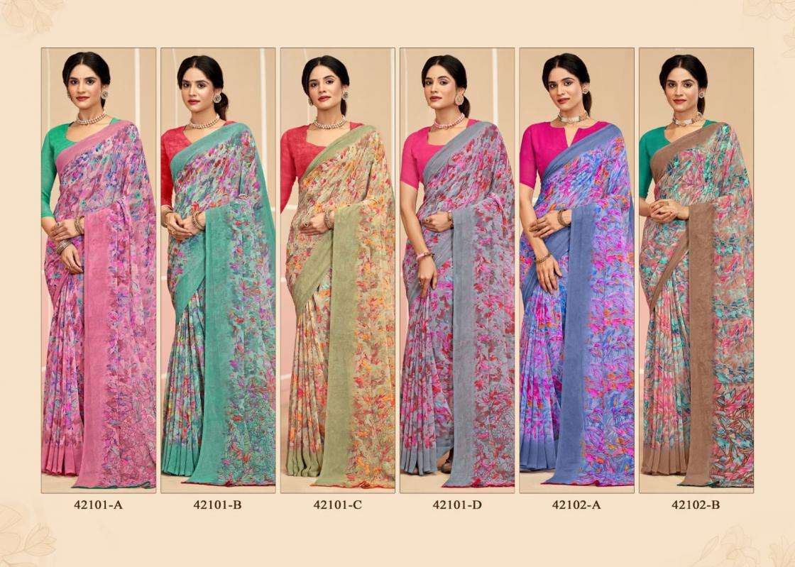 RUCHI PRESENTS RAGAA GEORGETTE VOL- 17 SOFT PRINTED SAREES CATALOG WHOLESALER AND EXPORTER 
