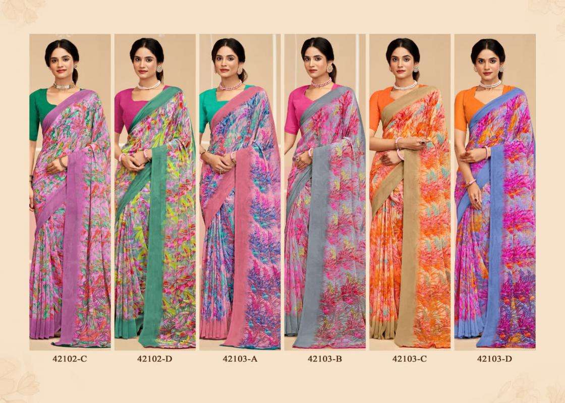 RUCHI PRESENTS RAGAA GEORGETTE VOL- 17 SOFT PRINTED SAREES CATALOG WHOLESALER AND EXPORTER 