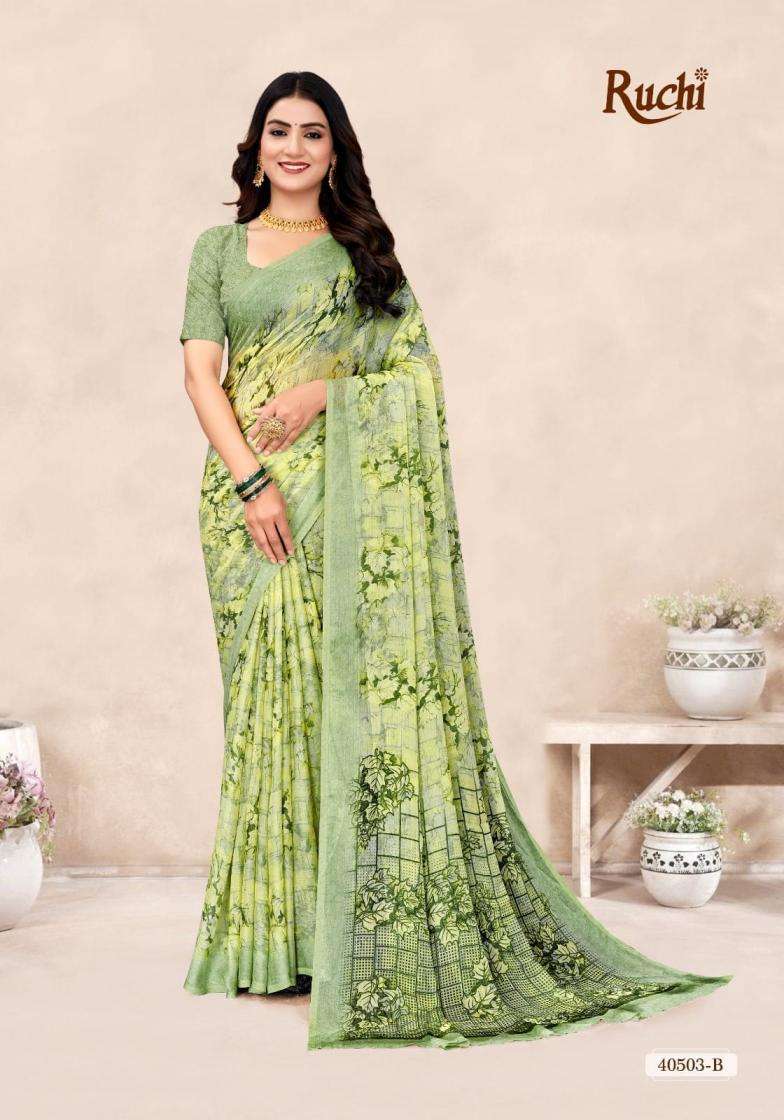 Ruchi Presents Star Chiffon Vol -196 Chiffon Printed Saree Catalog Wholesaler And Exporter 