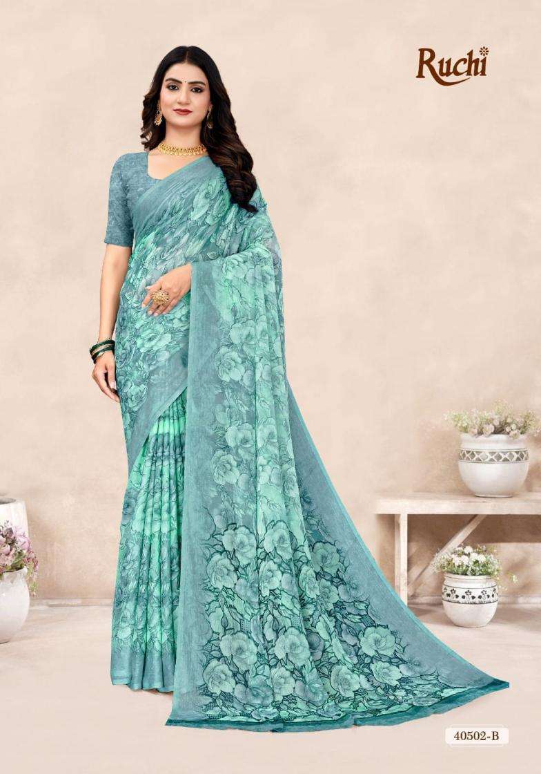 Ruchi Presents Star Chiffon Vol -196 Chiffon Printed Saree Catalog Wholesaler And Exporter 