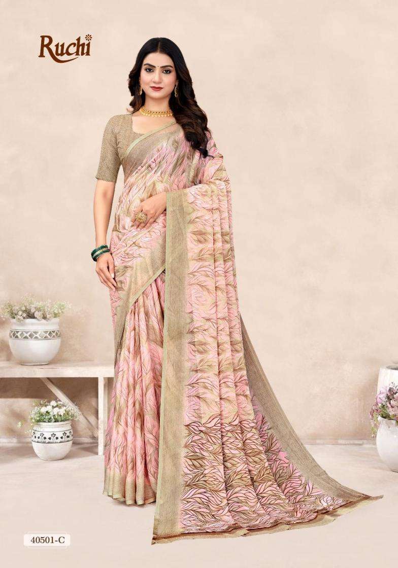Ruchi Presents Star Chiffon Vol -196 Chiffon Printed Saree Catalog Wholesaler And Exporter 